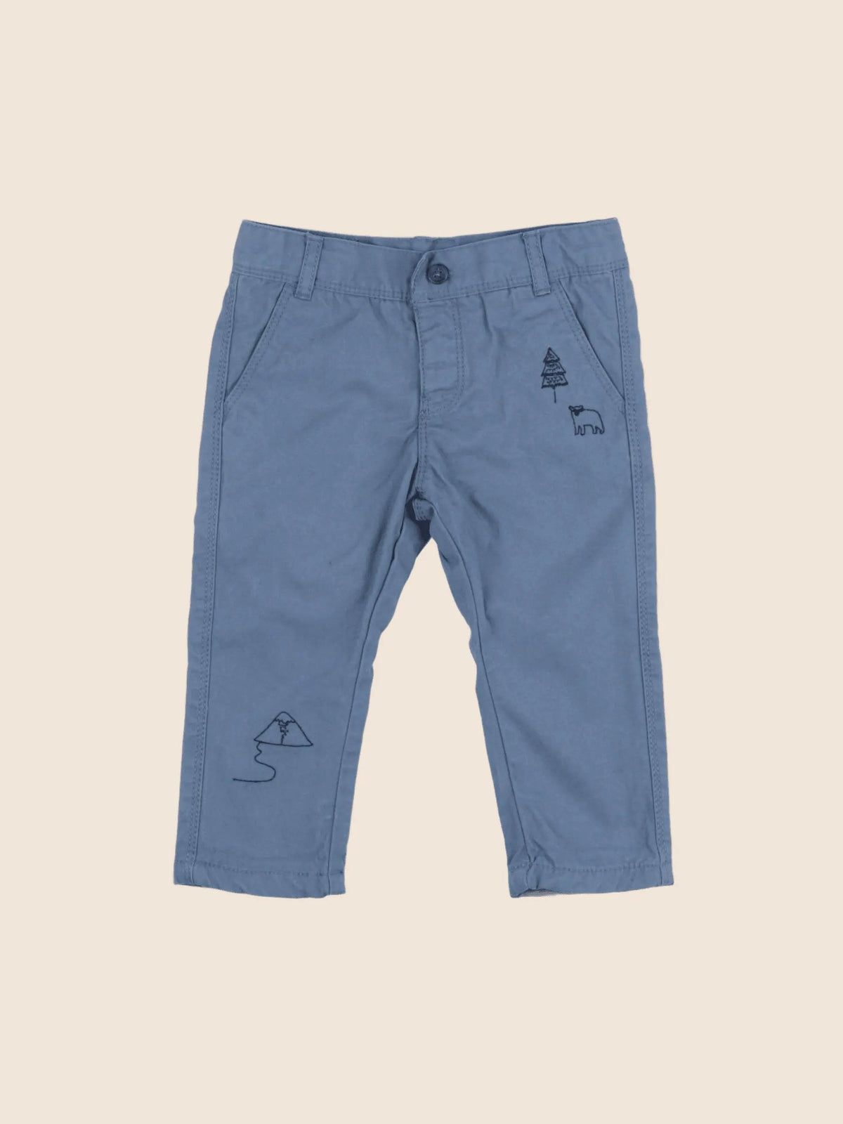 Vertbaudet - pantalon bleu - 12 mois
