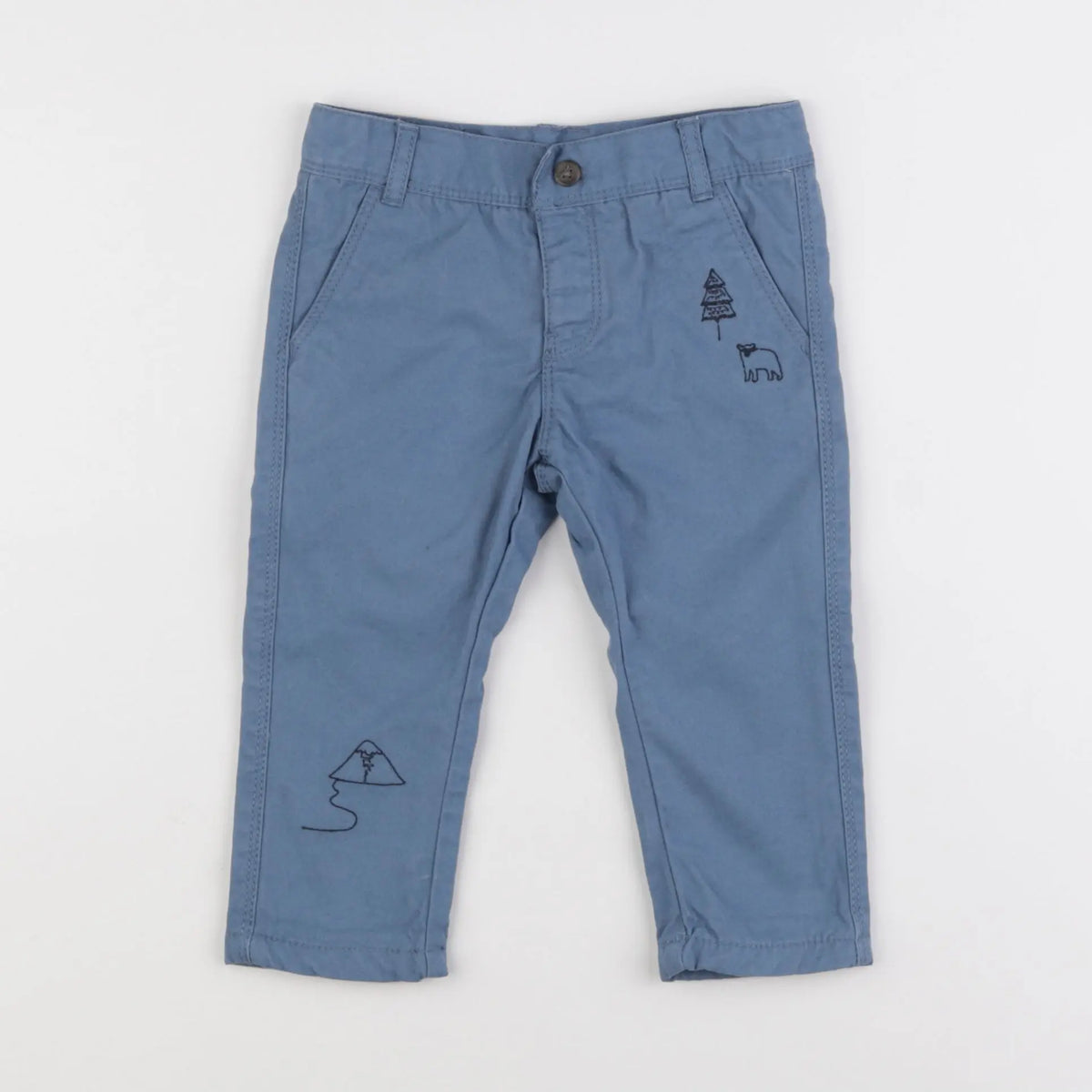 Vertbaudet - pantalon bleu - 12 mois