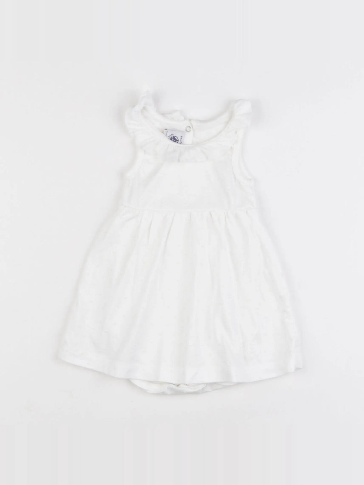 Petit Bateau - body robe blanc - 6 mois