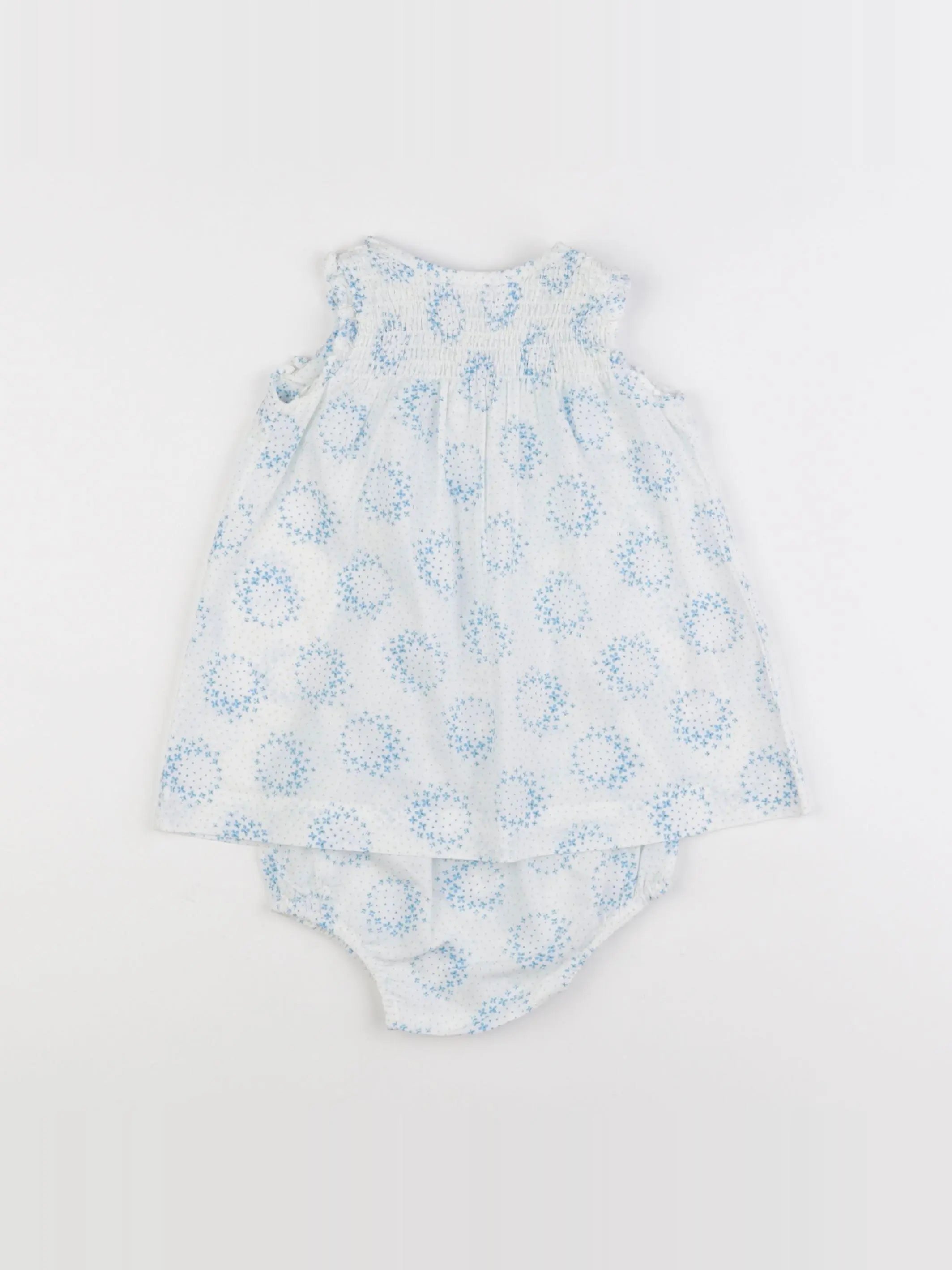 Jacadi - robe blanc, bleu - 6 mois