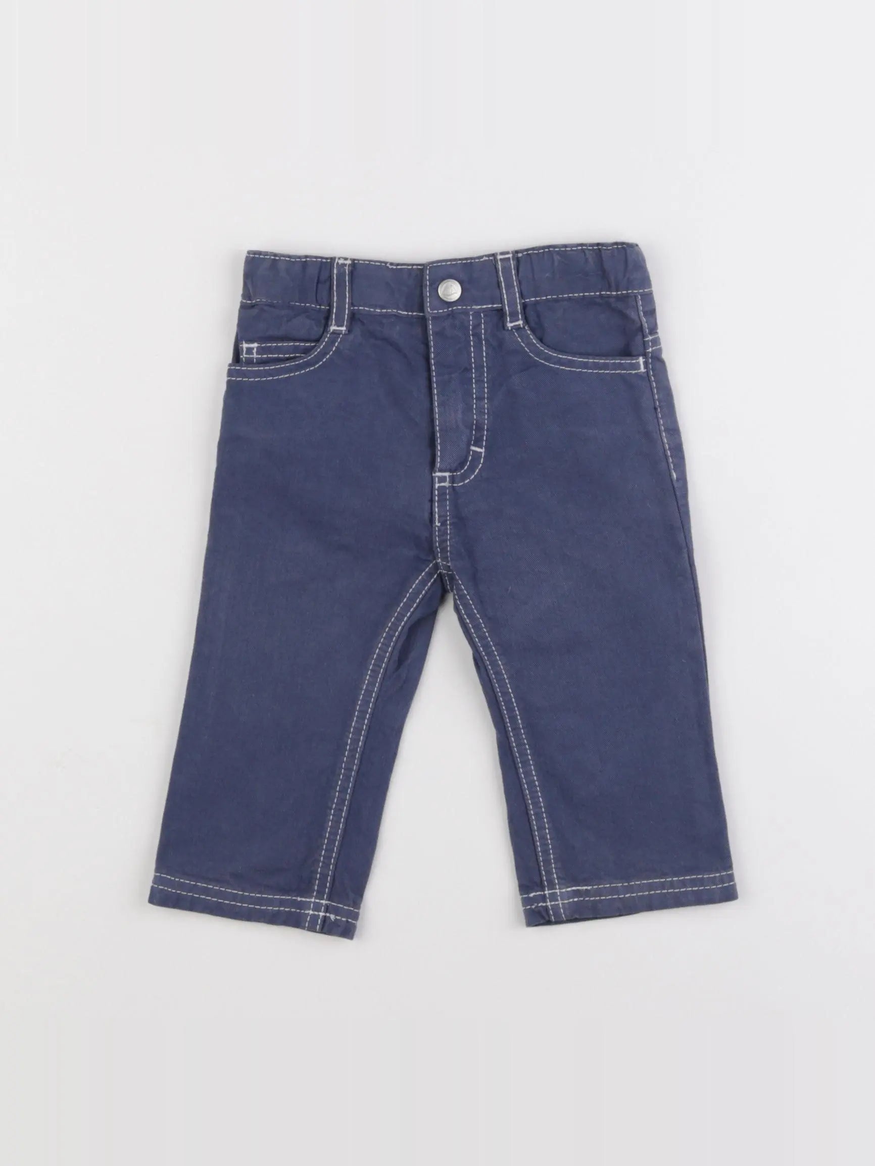 Petit Bateau - pantalon bleu - 6 mois