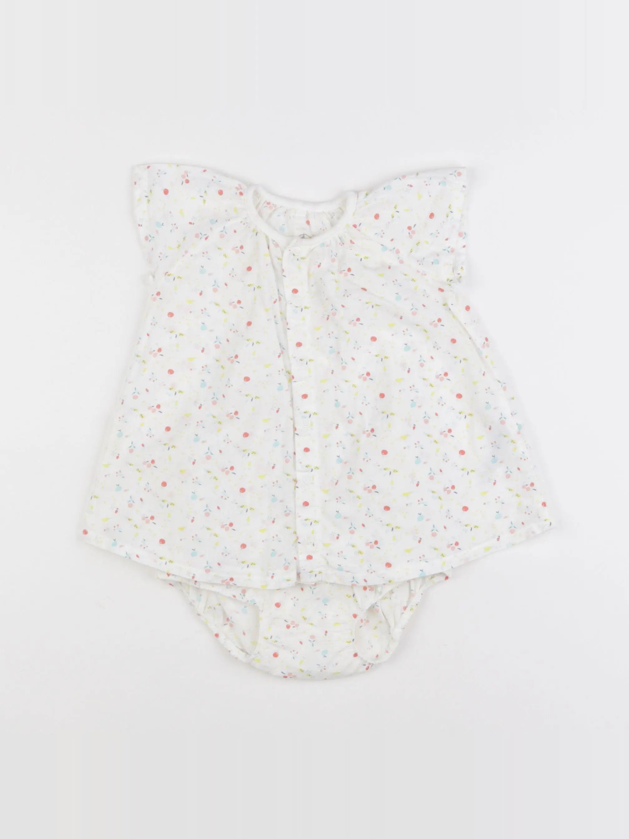Petit Bateau - robe blanc - 6 mois