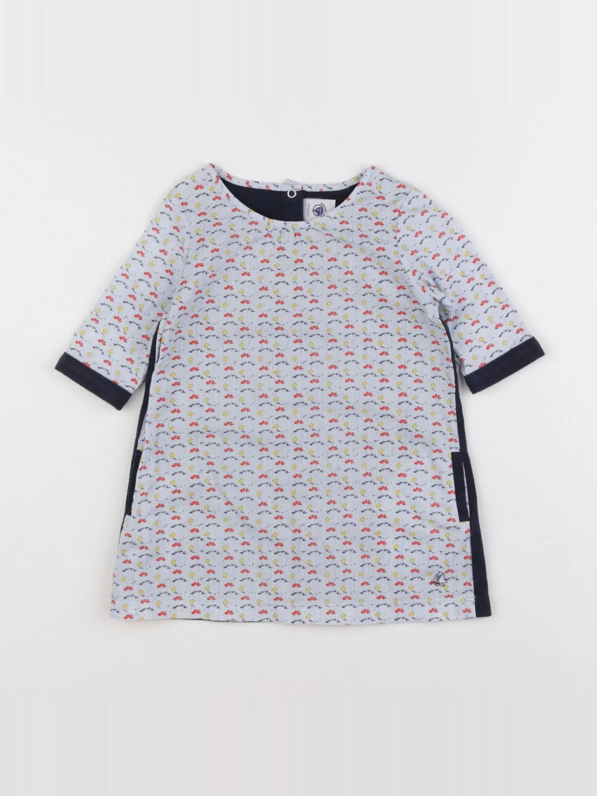 Petit Bateau - robe bleu - 12 mois