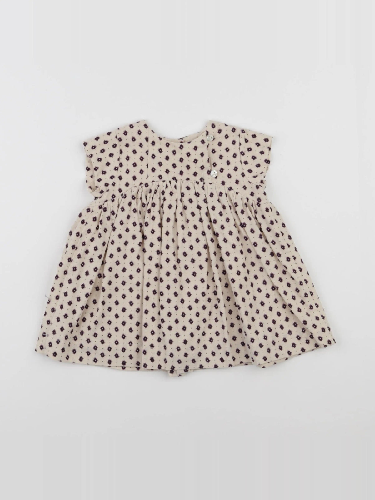 Natalys - robe beige, violet - 6 mois