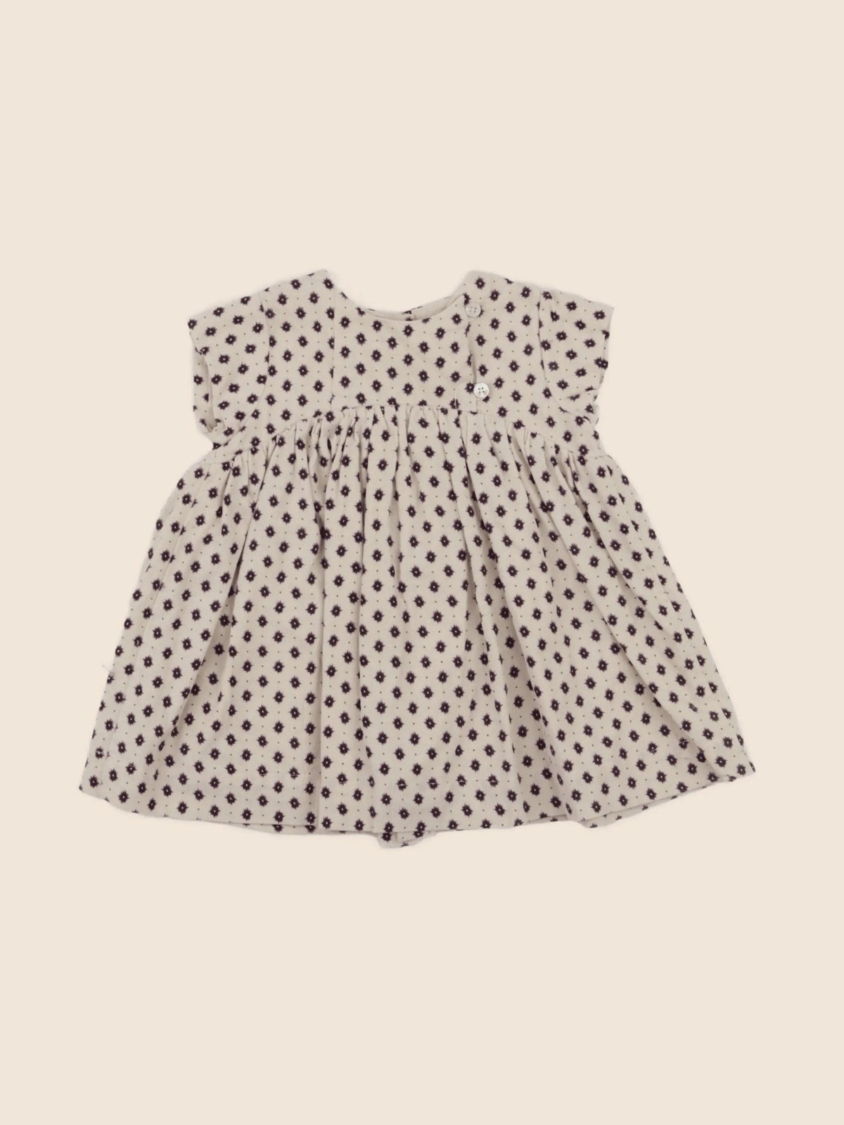 Natalys - robe beige, violet - 6 mois