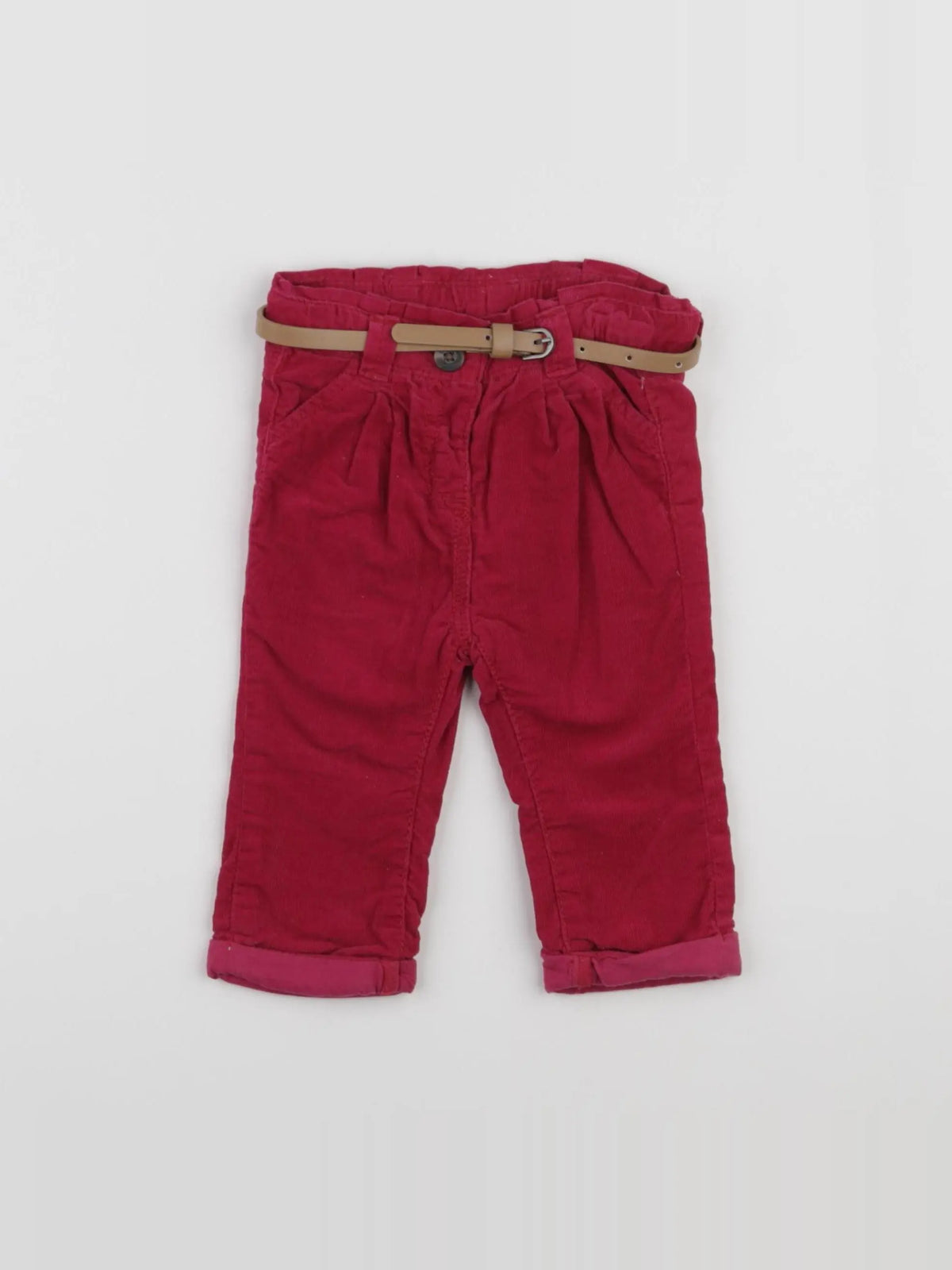 Tape à l'oeil - pantalon doublé rouge - 6 mois
