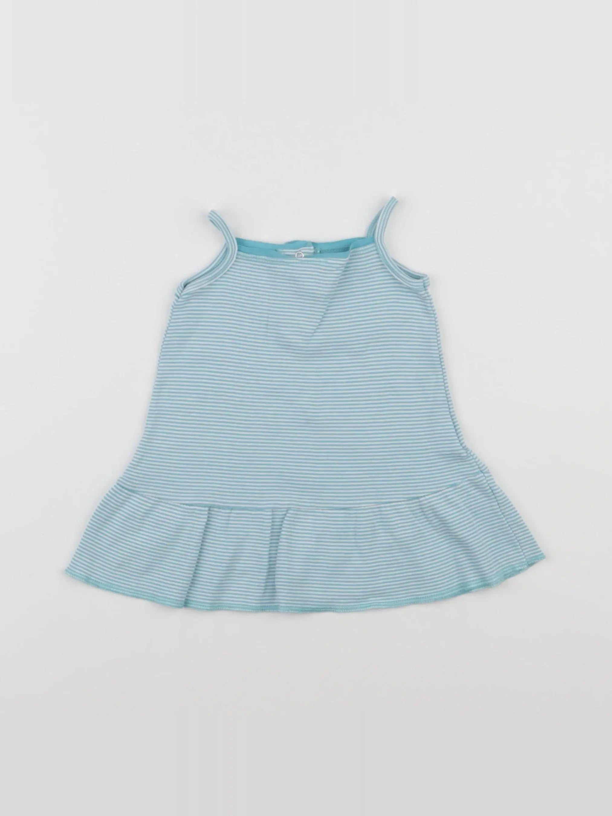 Petit Bateau - robe blanc, bleu - 3 mois