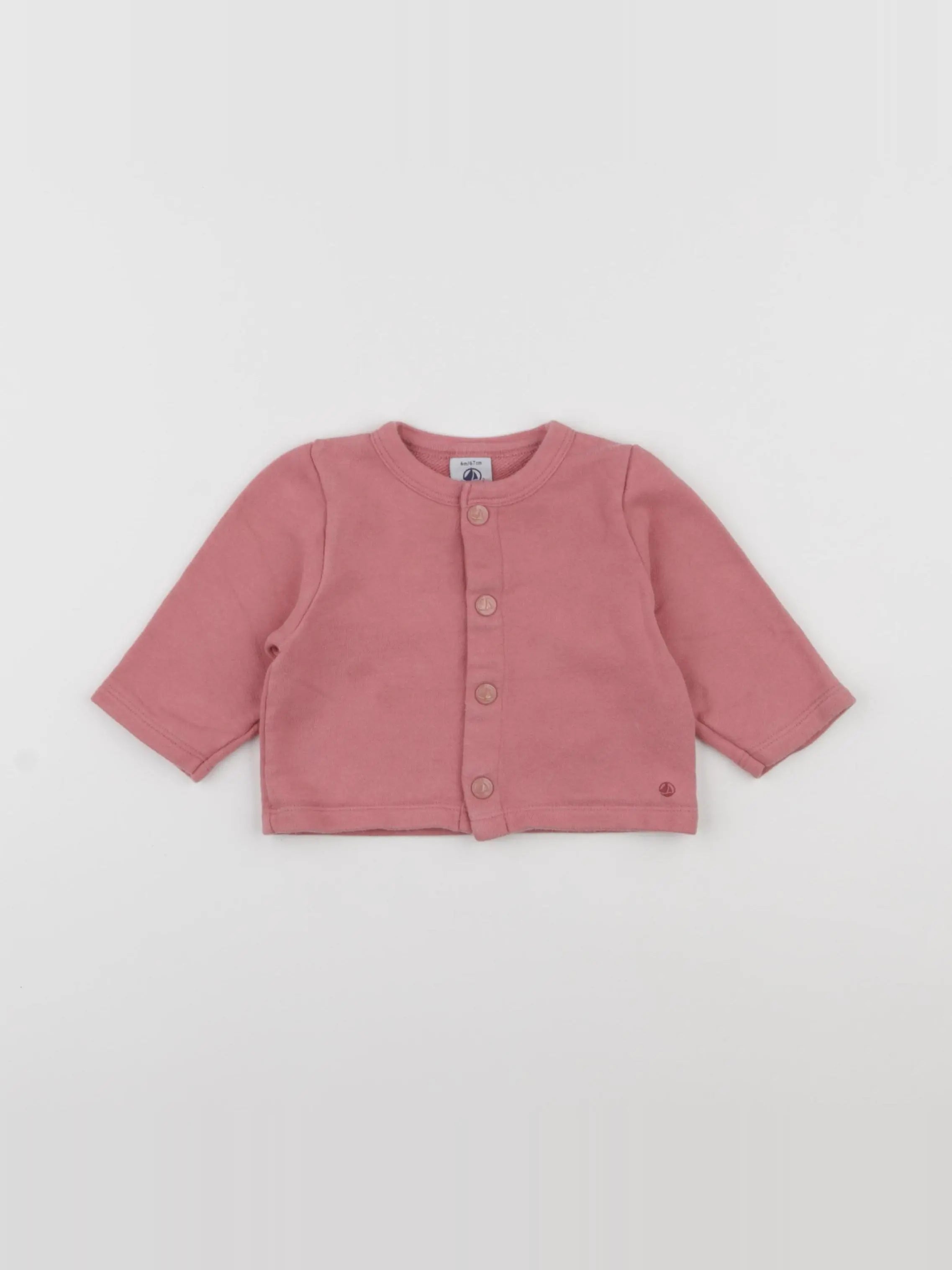 Petit Bateau - sweat rose - 6 mois
