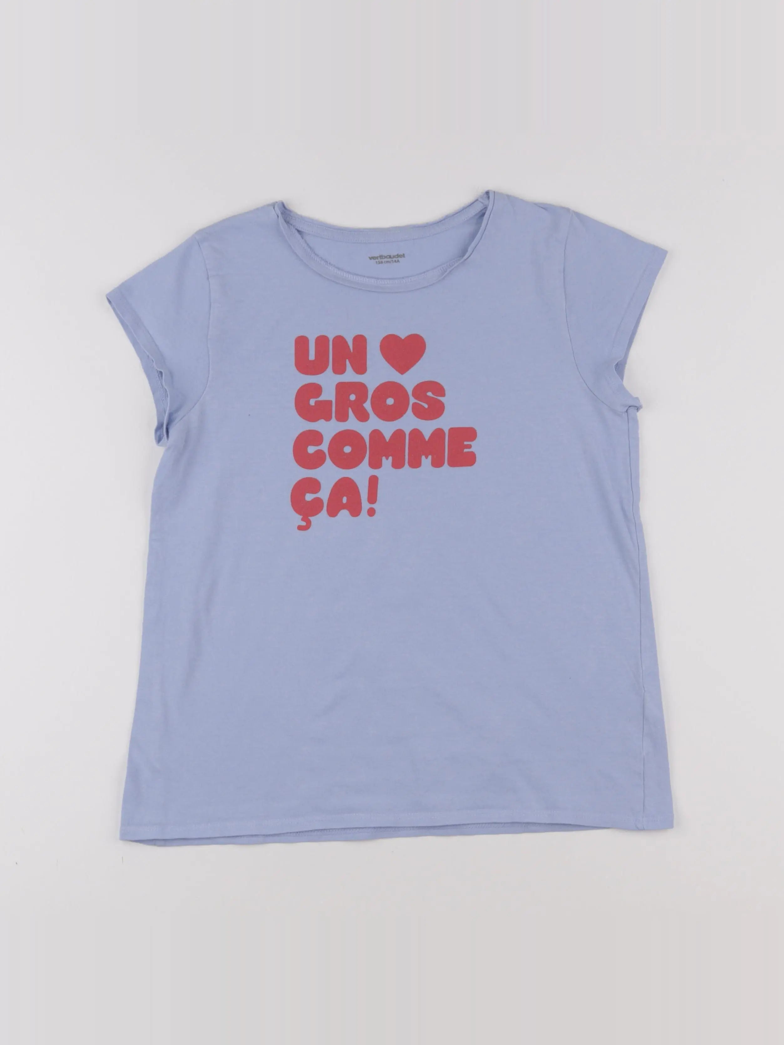 Vertbaudet - tee-shirt bleu - 14 ans