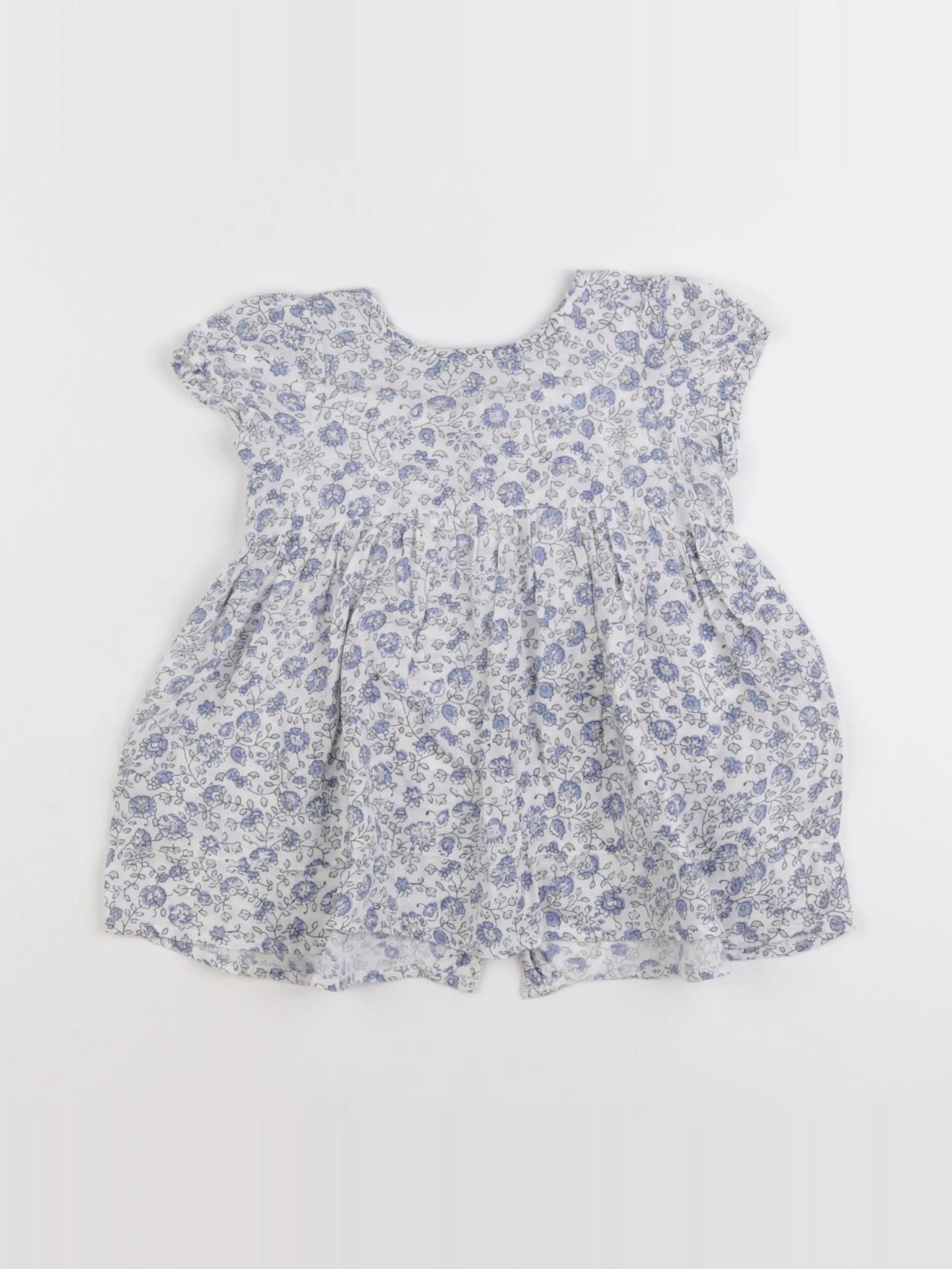 Cyrillus - robe blanc, bleu - 6 mois