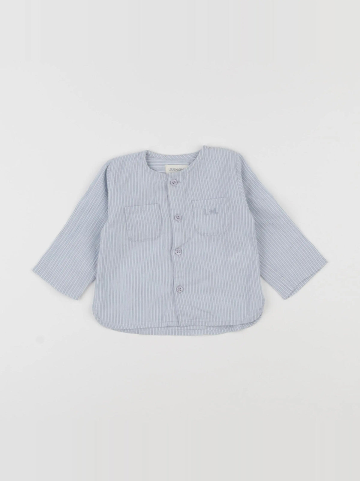 Louis Louise - chemise bleu, blanc - 6 mois