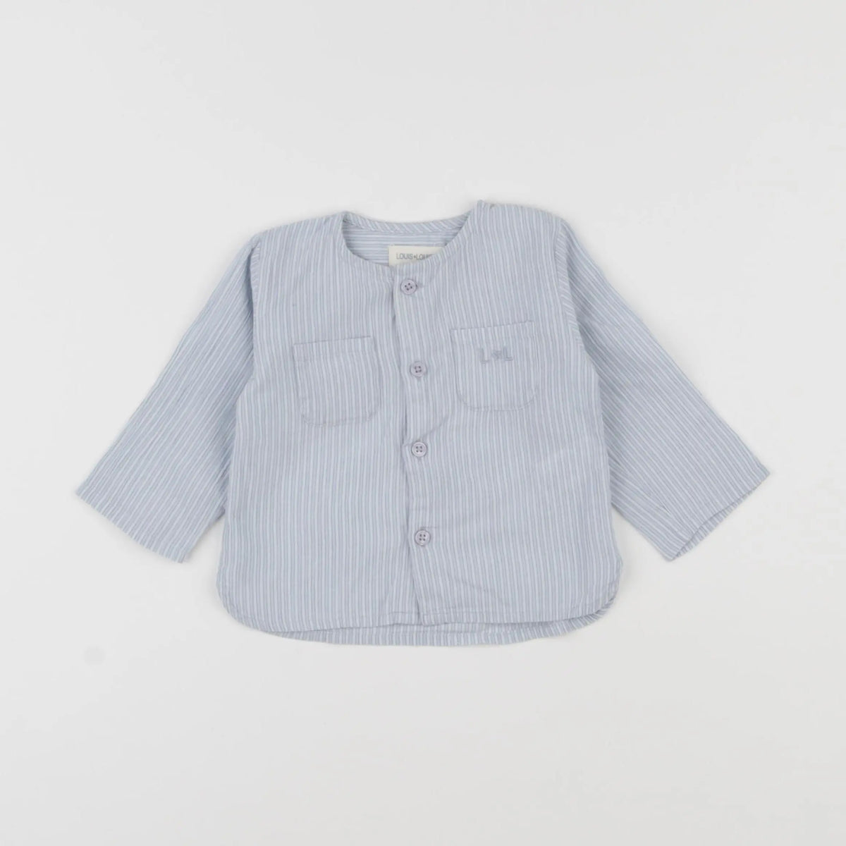 Louis Louise - chemise bleu, blanc - 6 mois