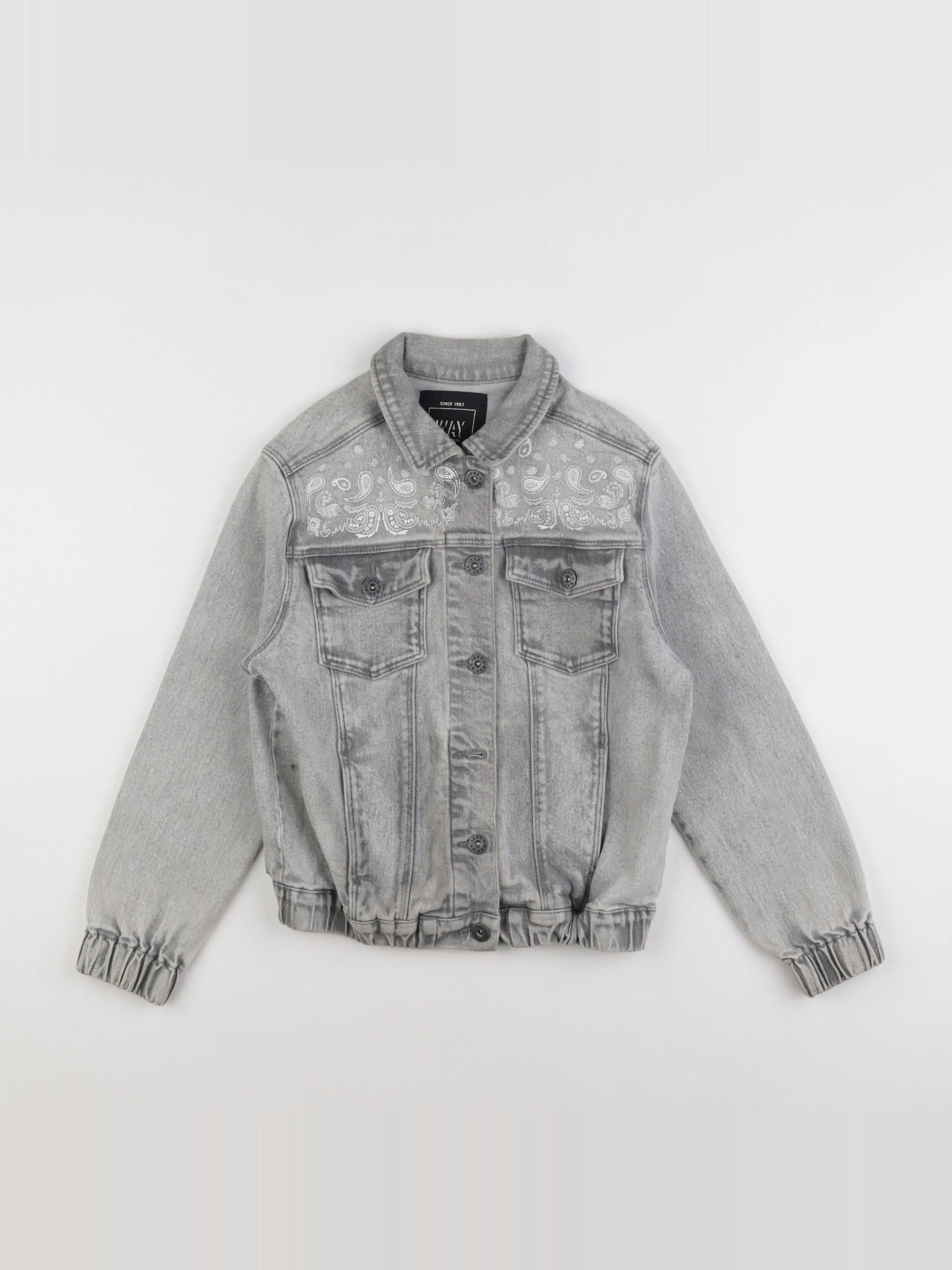 IKKS - veste imprimé au dos gris - 10 ans