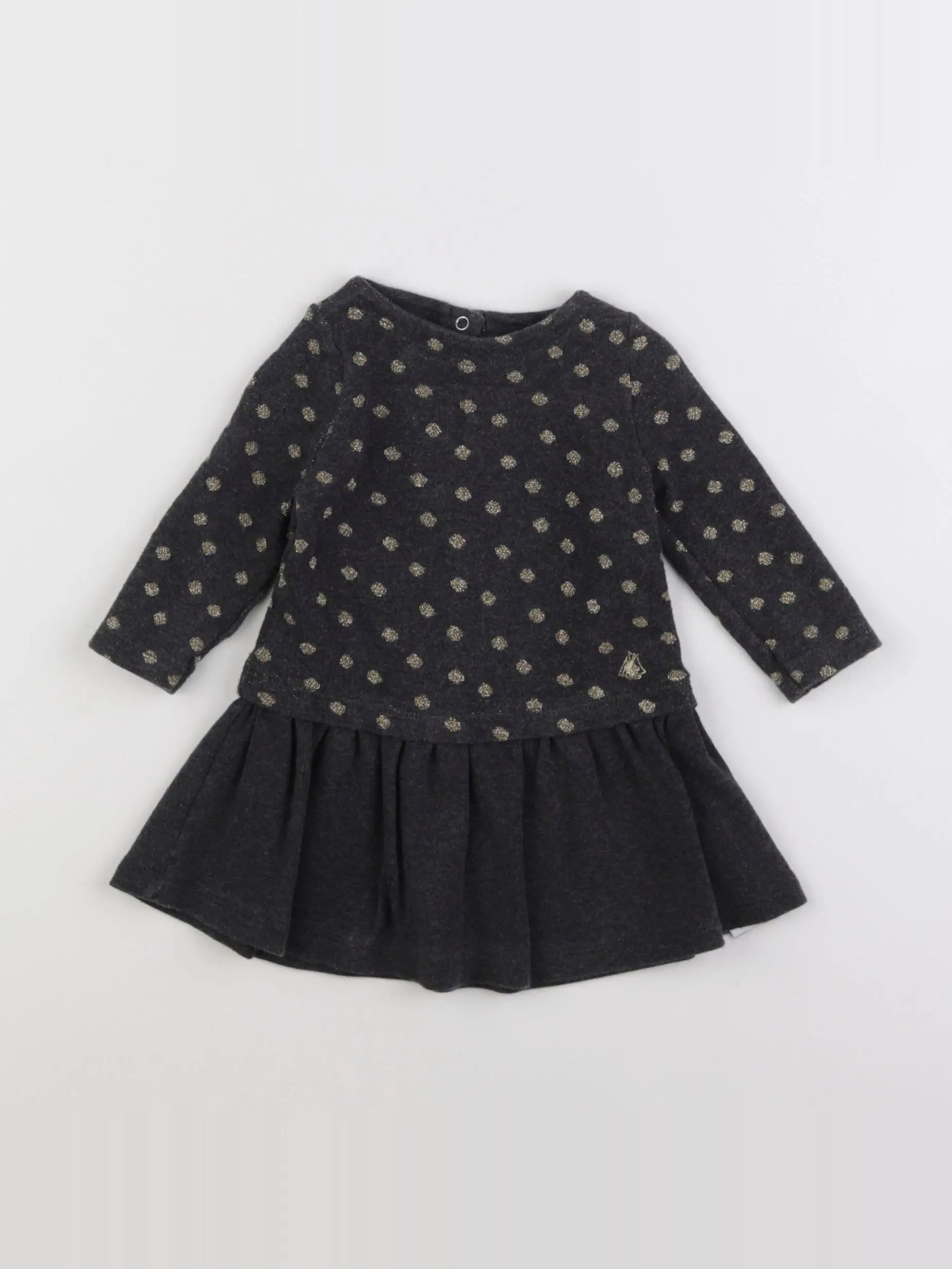 Petit Bateau - robe gris, jaune - 6 mois