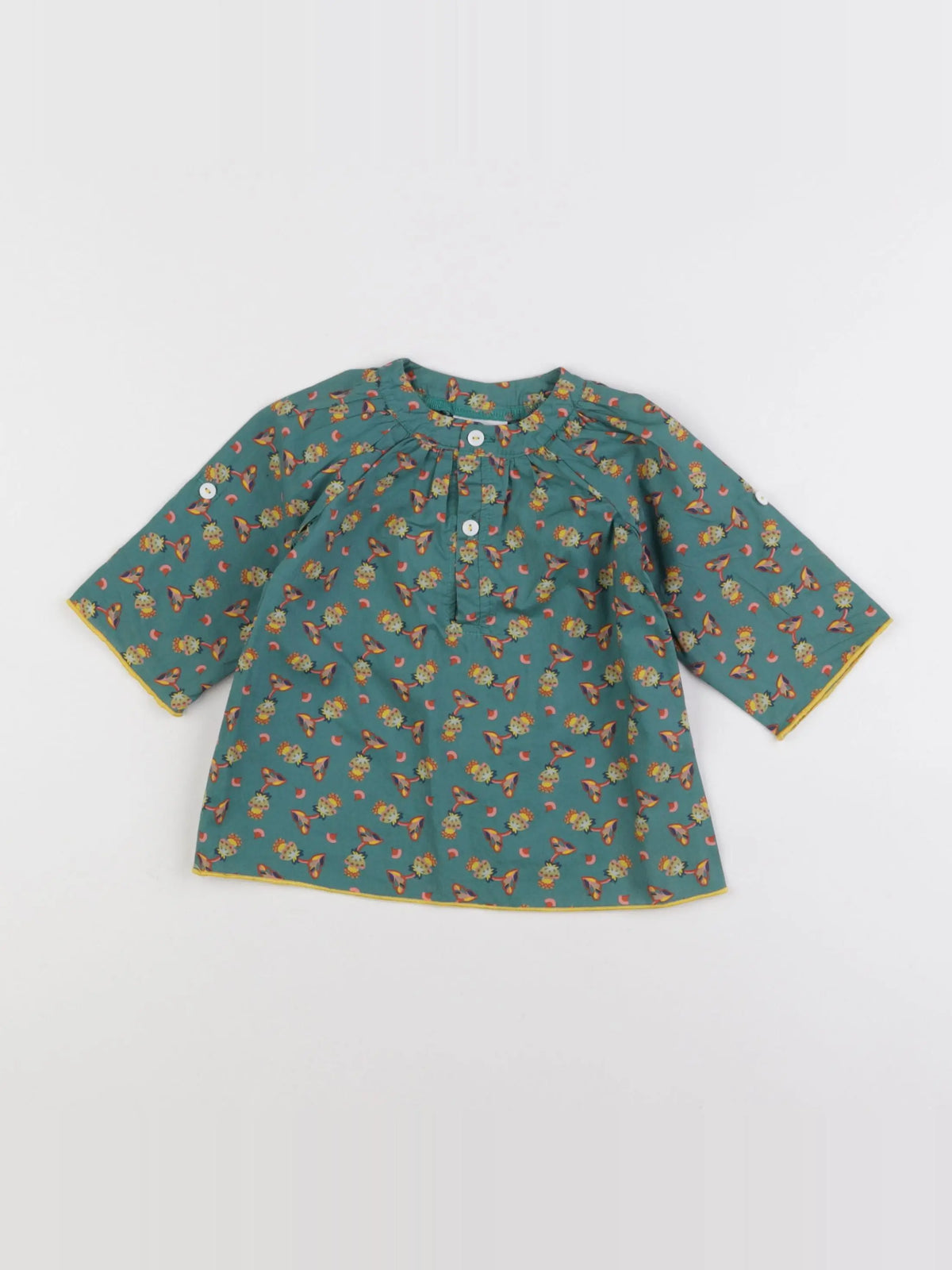 Chouchou et Mandchou - blouse vert - 12 mois