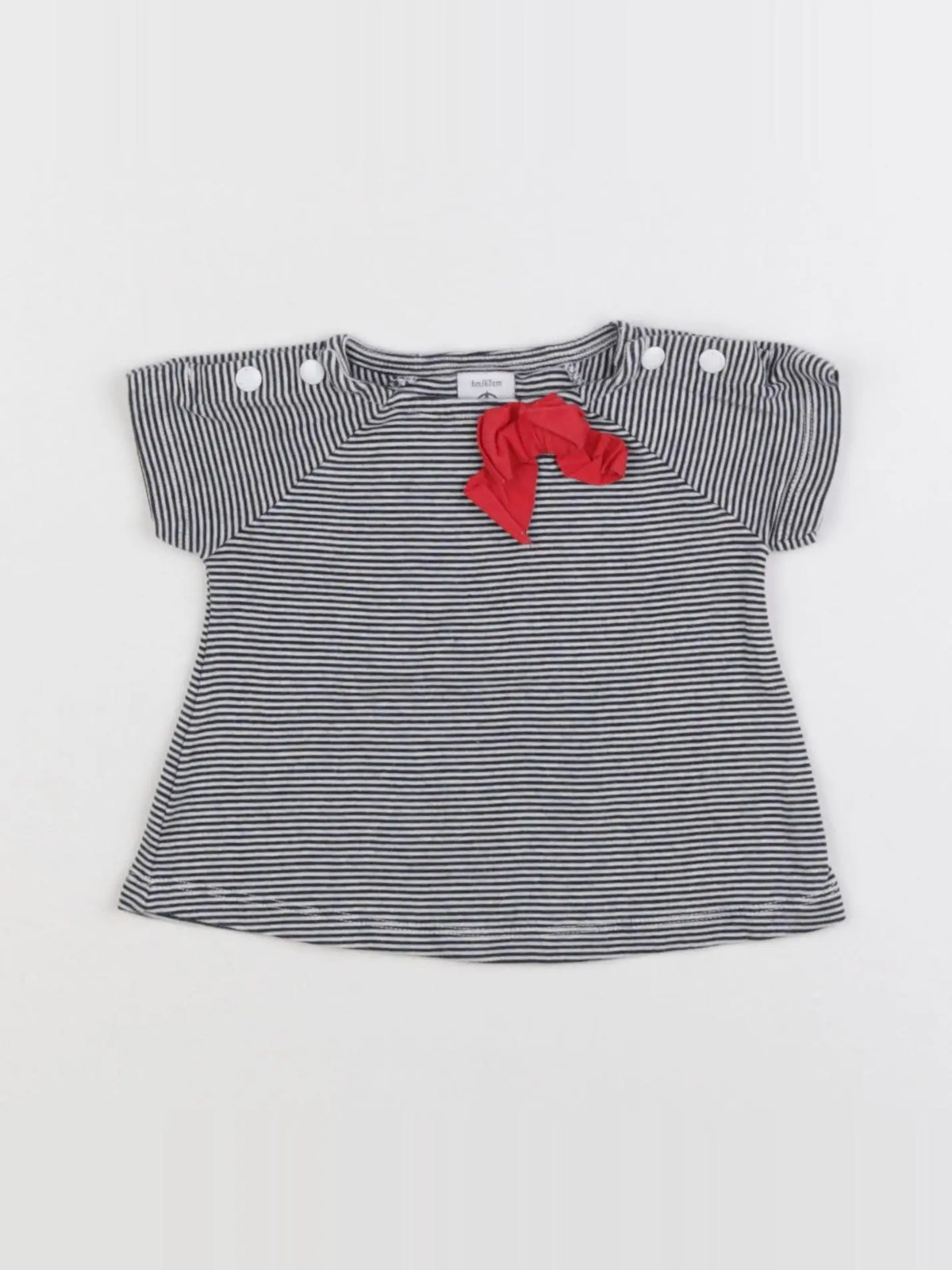 Petit Bateau - tee-shirt bleu - 6 mois