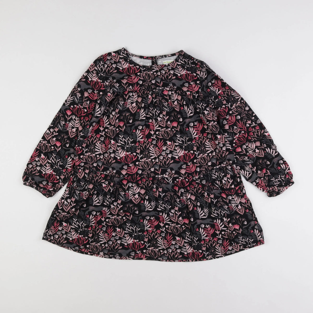 Vertbaudet - robe noir, rose - 8 ans