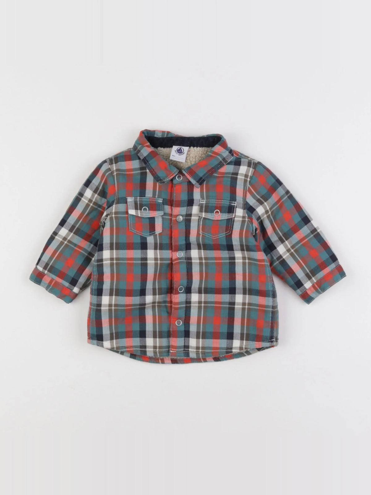 Petit Bateau - veste doublé multicolore - 6 mois