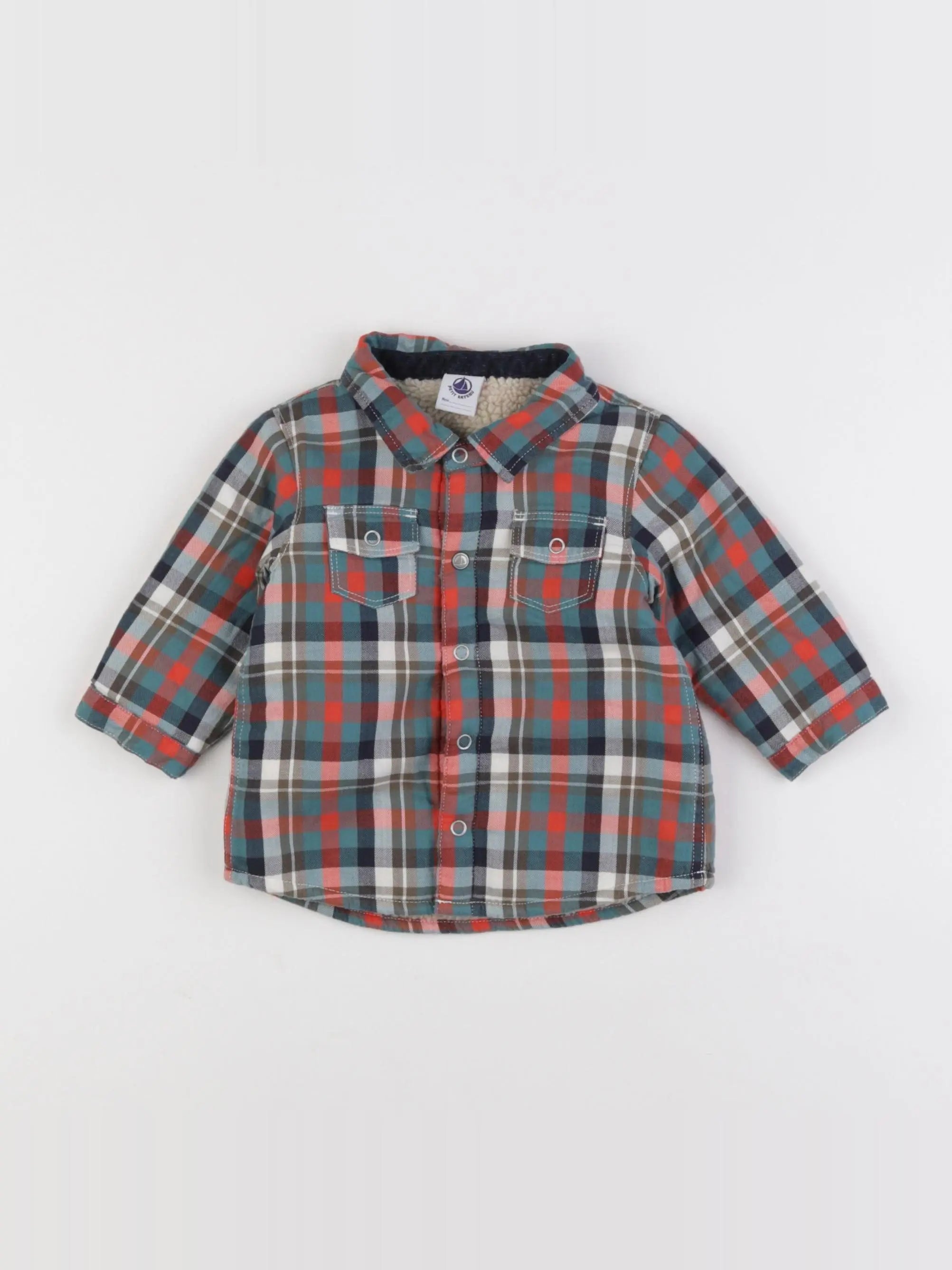 Petit Bateau - veste doublé multicolore - 6 mois