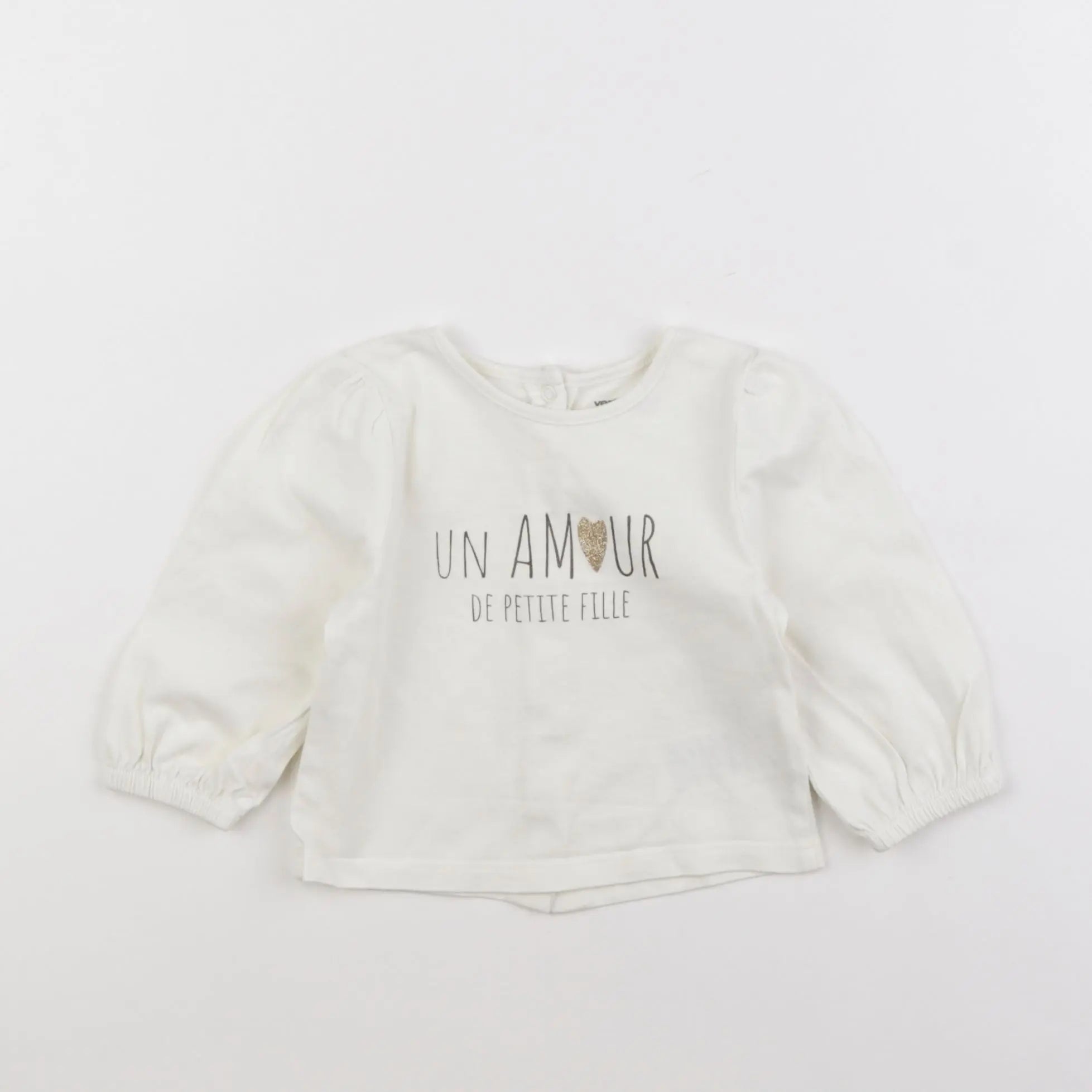 Vertbaudet - tee-shirt beige - 6 mois