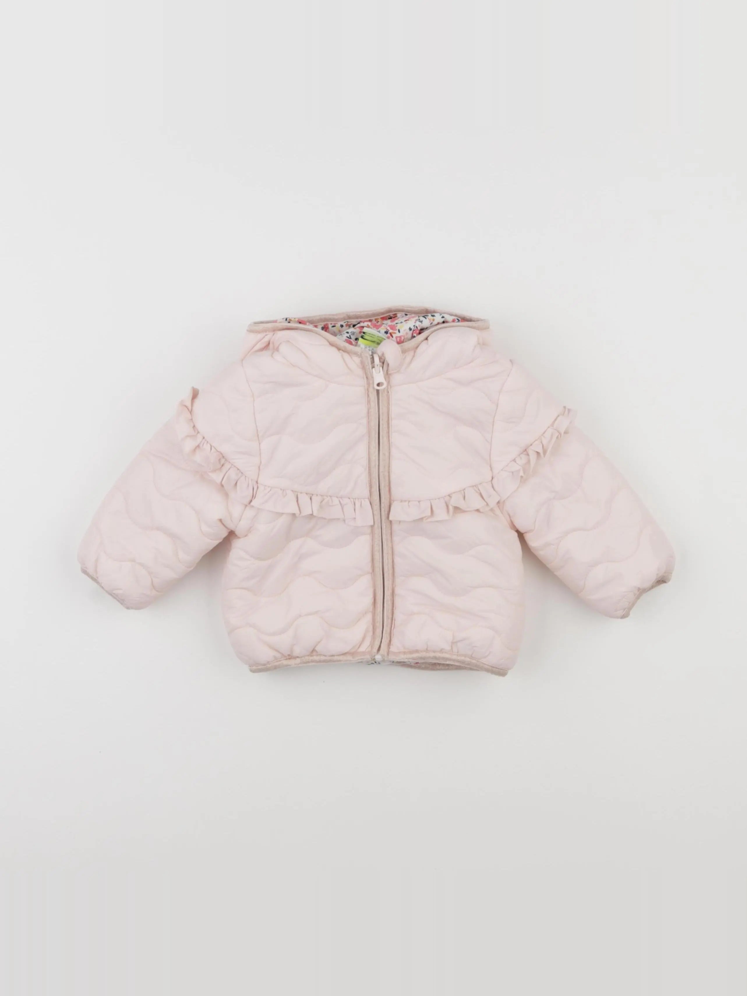 Tape à l'oeil - doudoune réversible multicolore, rose - 3/6 mois