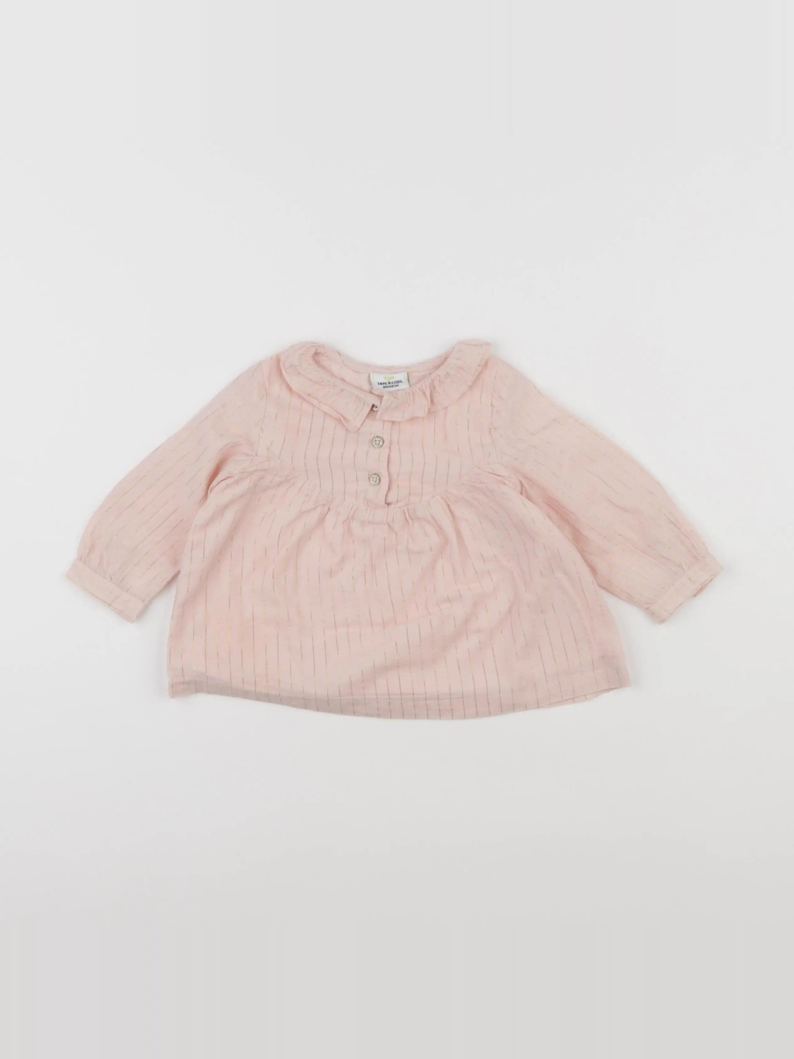 Tape à l'oeil - blouse or, rose - 6 mois