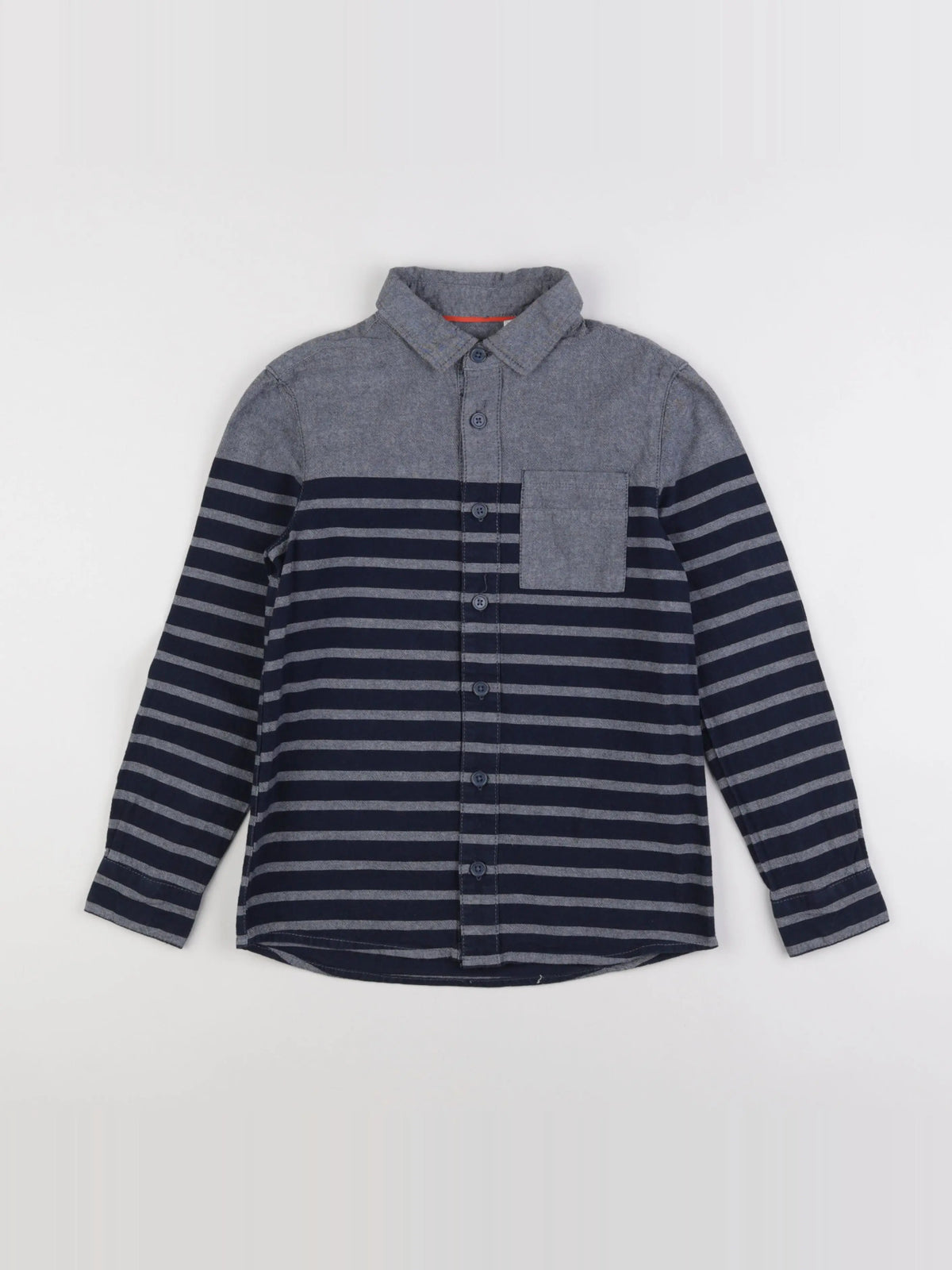 Okaidi - chemise gris, bleu - 10 ans