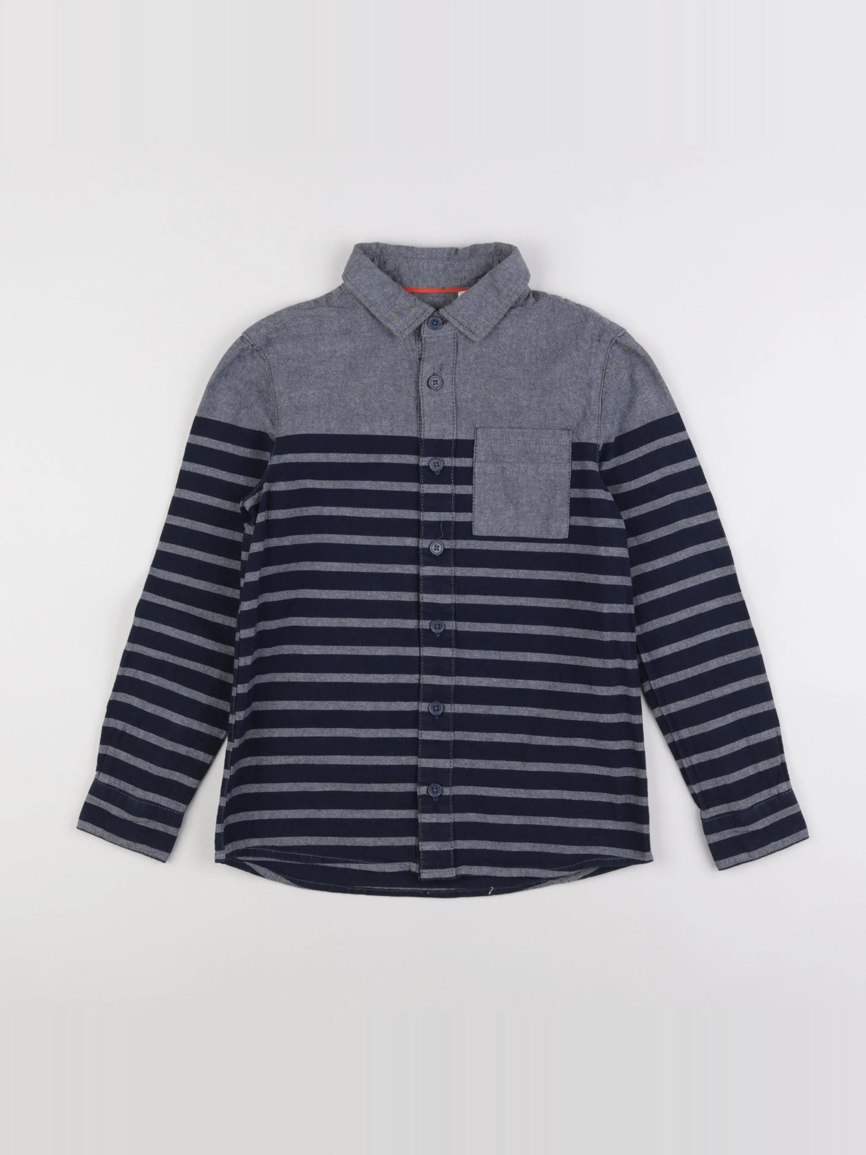 Okaidi - chemise gris, bleu - 10 ans