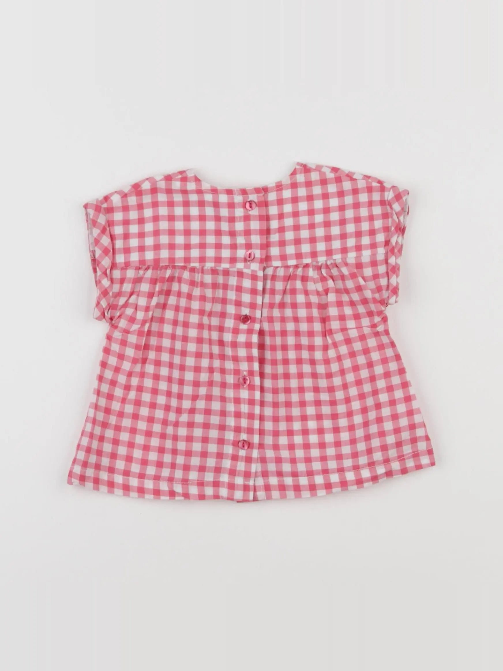 Vertbaudet - blouse blanc, rose - 12 mois