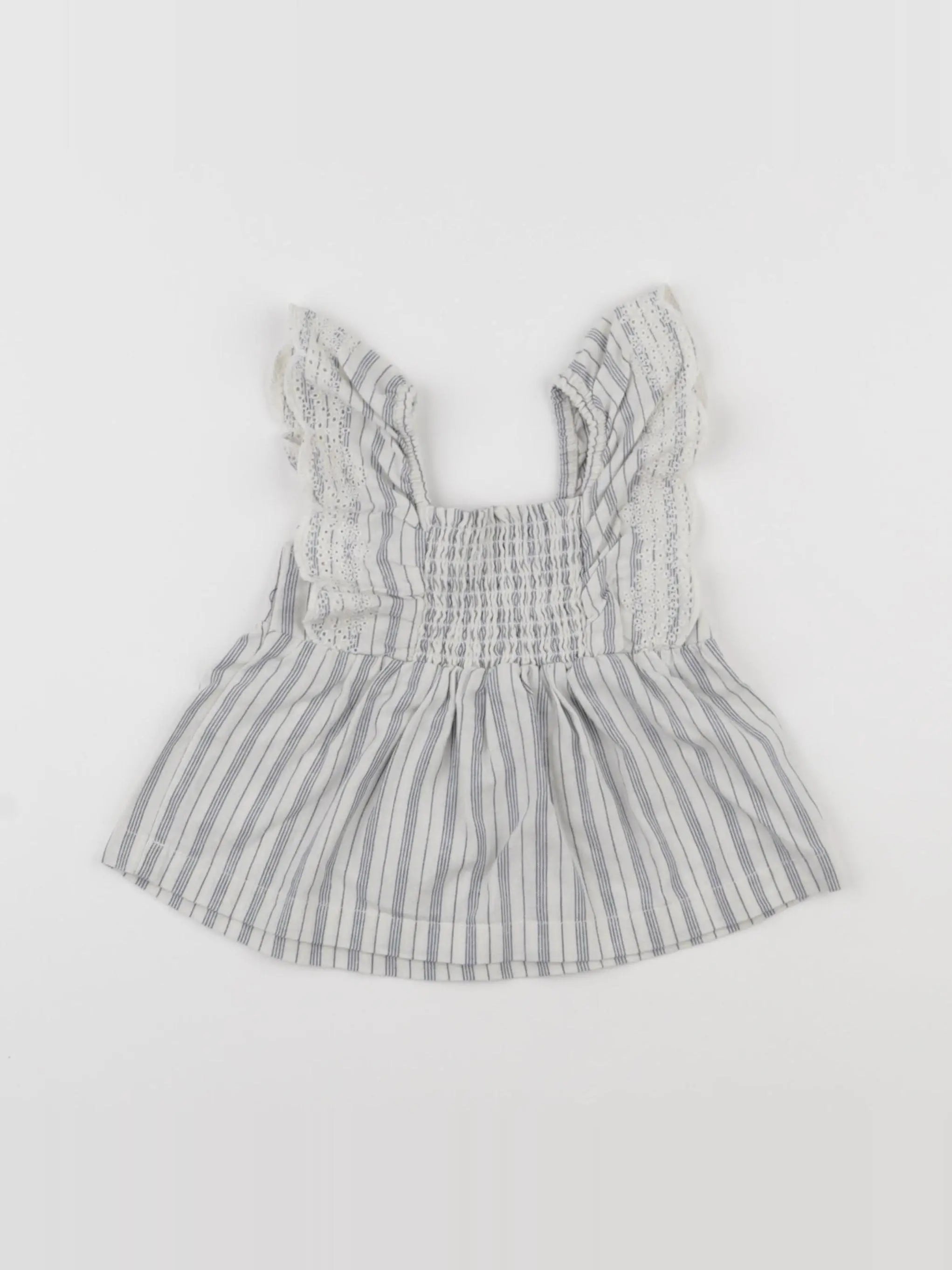 Vertbaudet - blouse blanc, bleu - 12 mois