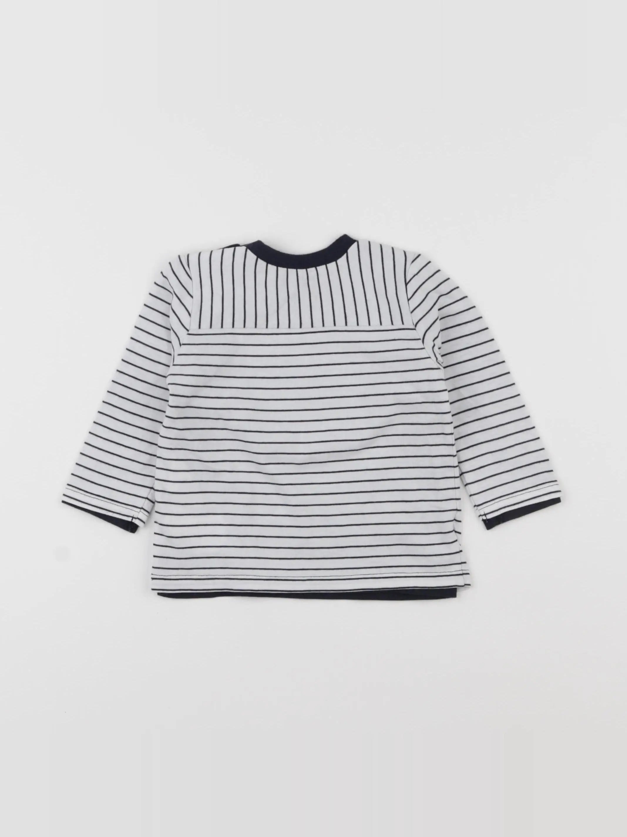 IKKS - tee-shirt blanc, bleu - 6 mois