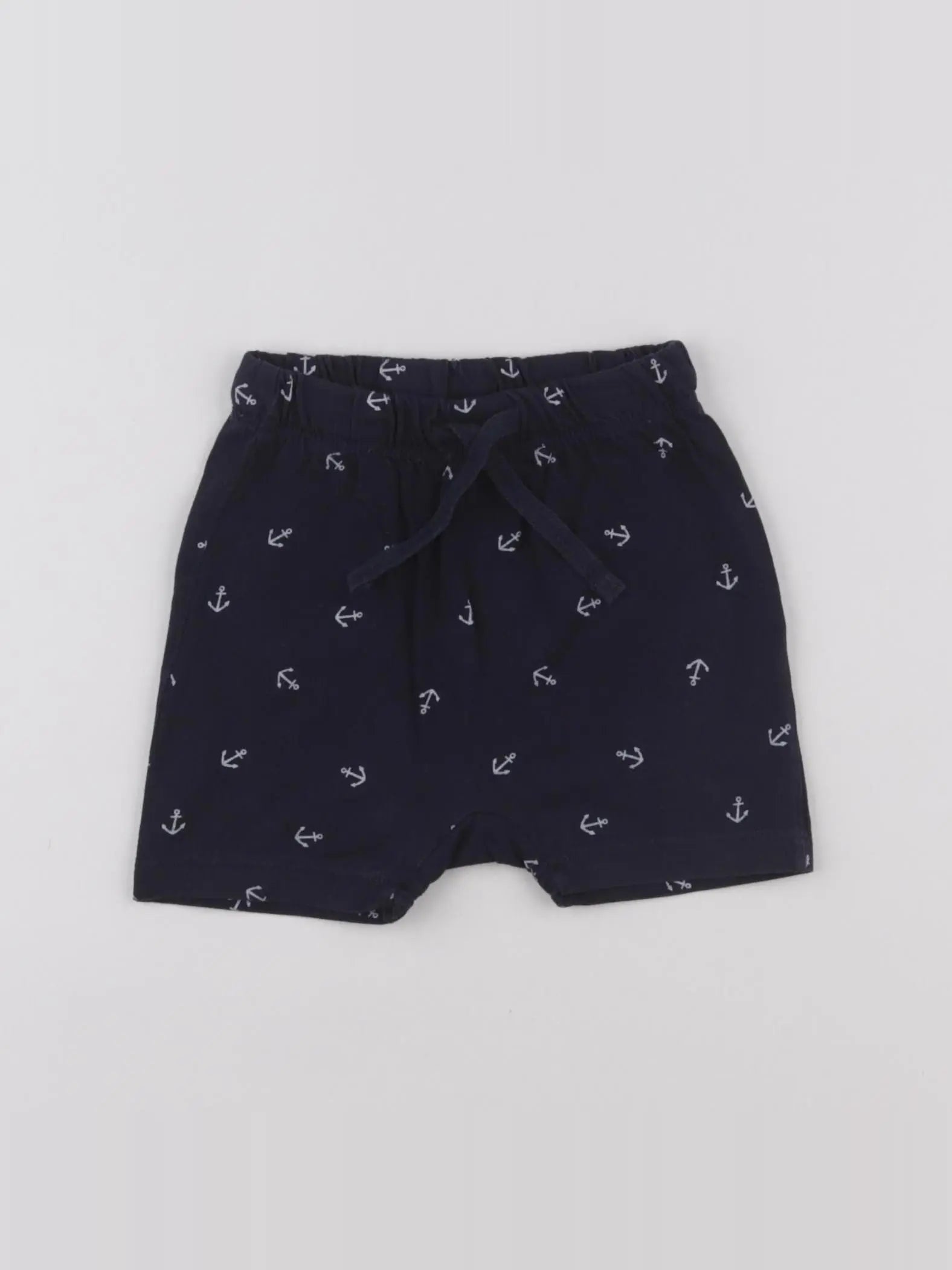 H&M - short bleu - 6/9 mois