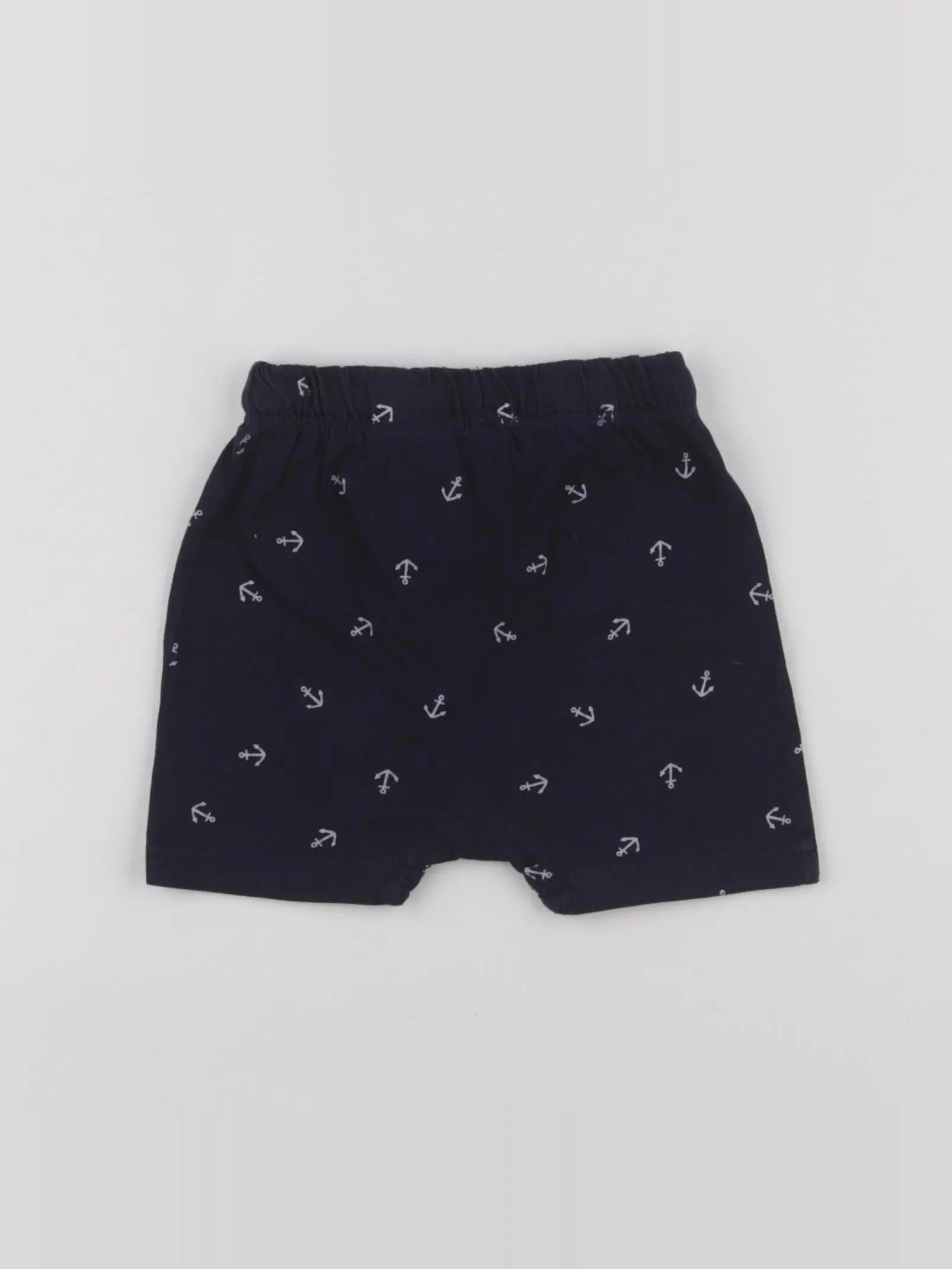 H&M - short bleu - 6/9 mois