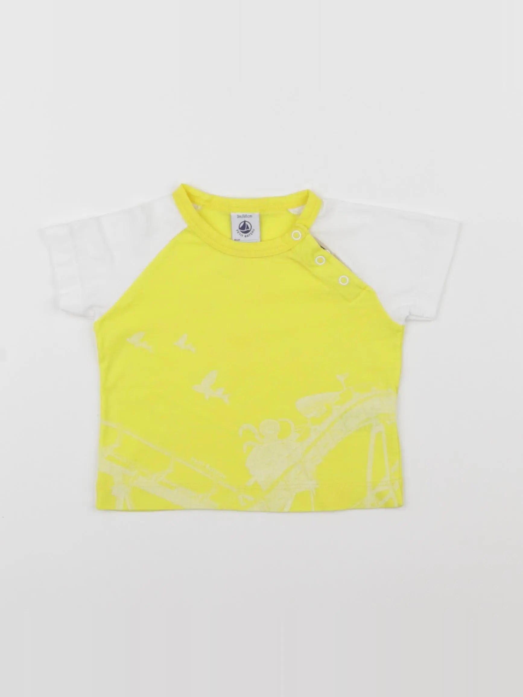 Petit Bateau - tee-shirt jaune - 3 mois