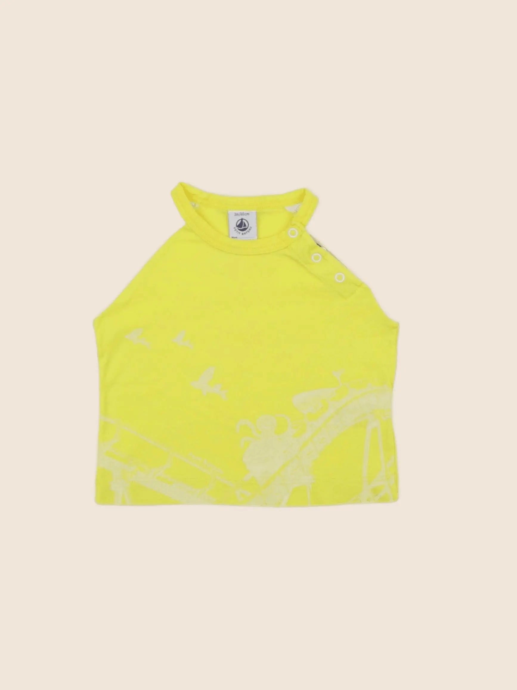 Petit Bateau - tee-shirt jaune - 3 mois