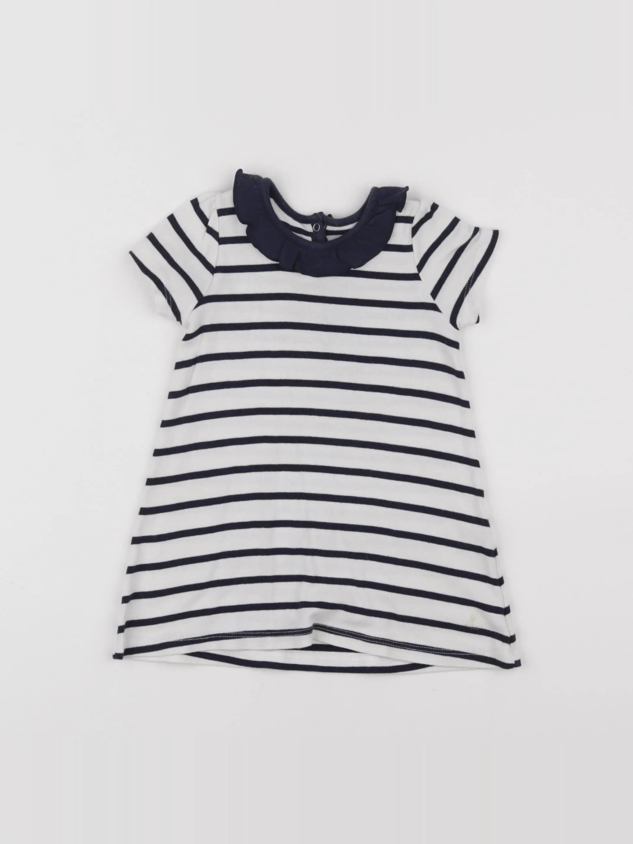 Petit Bateau - robe blanc - 12 mois