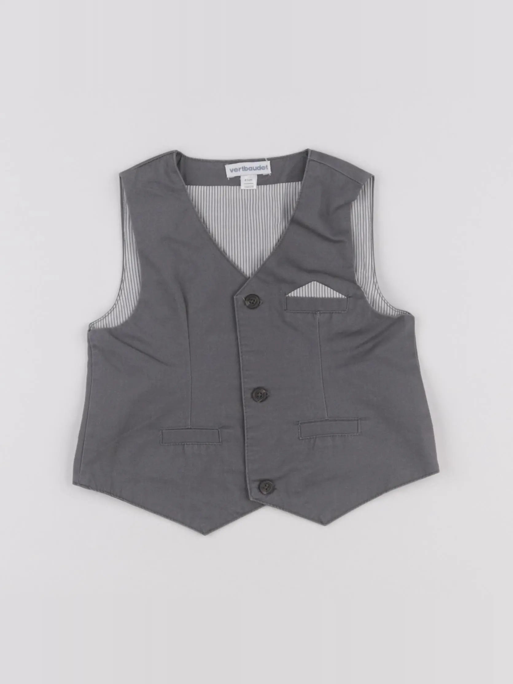 Vertbaudet - gilet gris - 18 mois