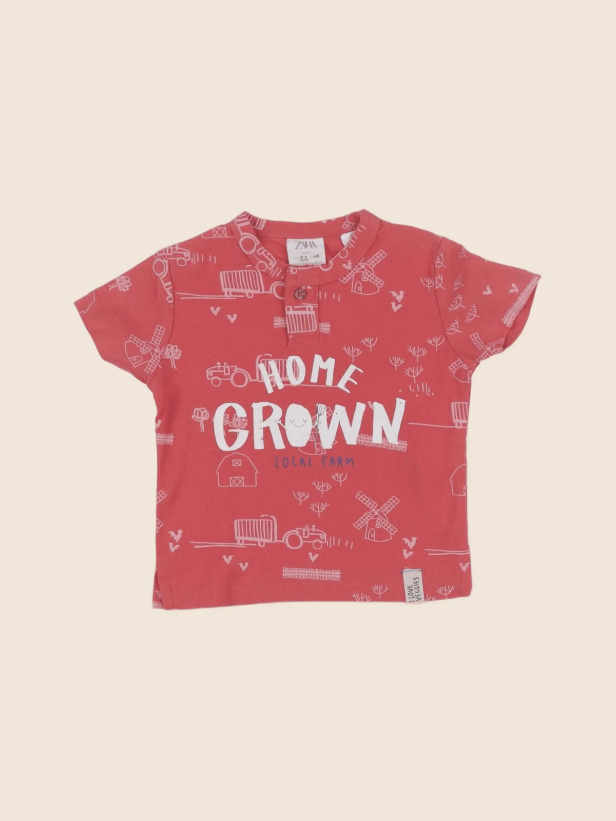 Zara - tee-shirt rouge - 3/6 mois