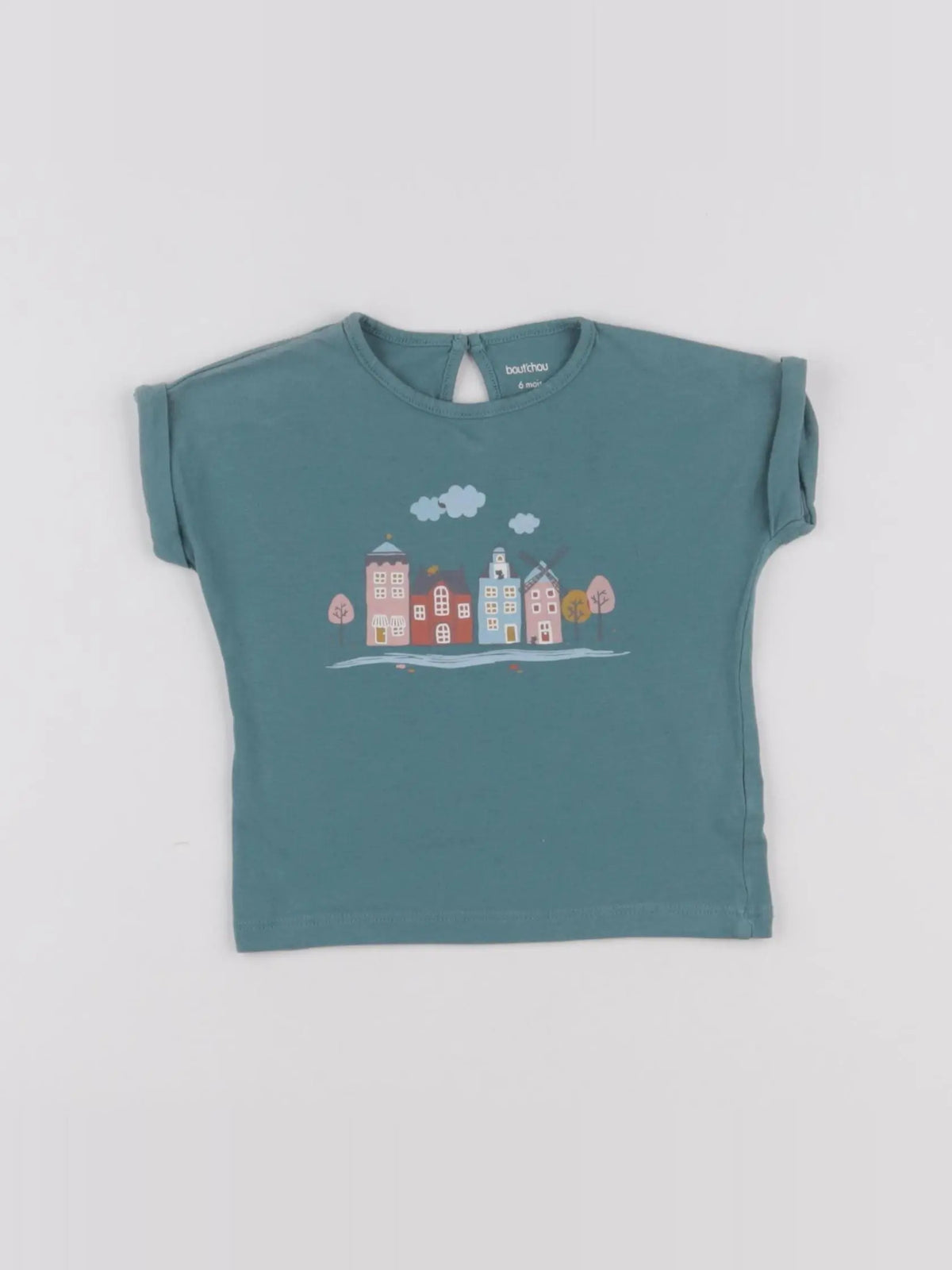 Boutchou - tee-shirt bleu - 6 mois