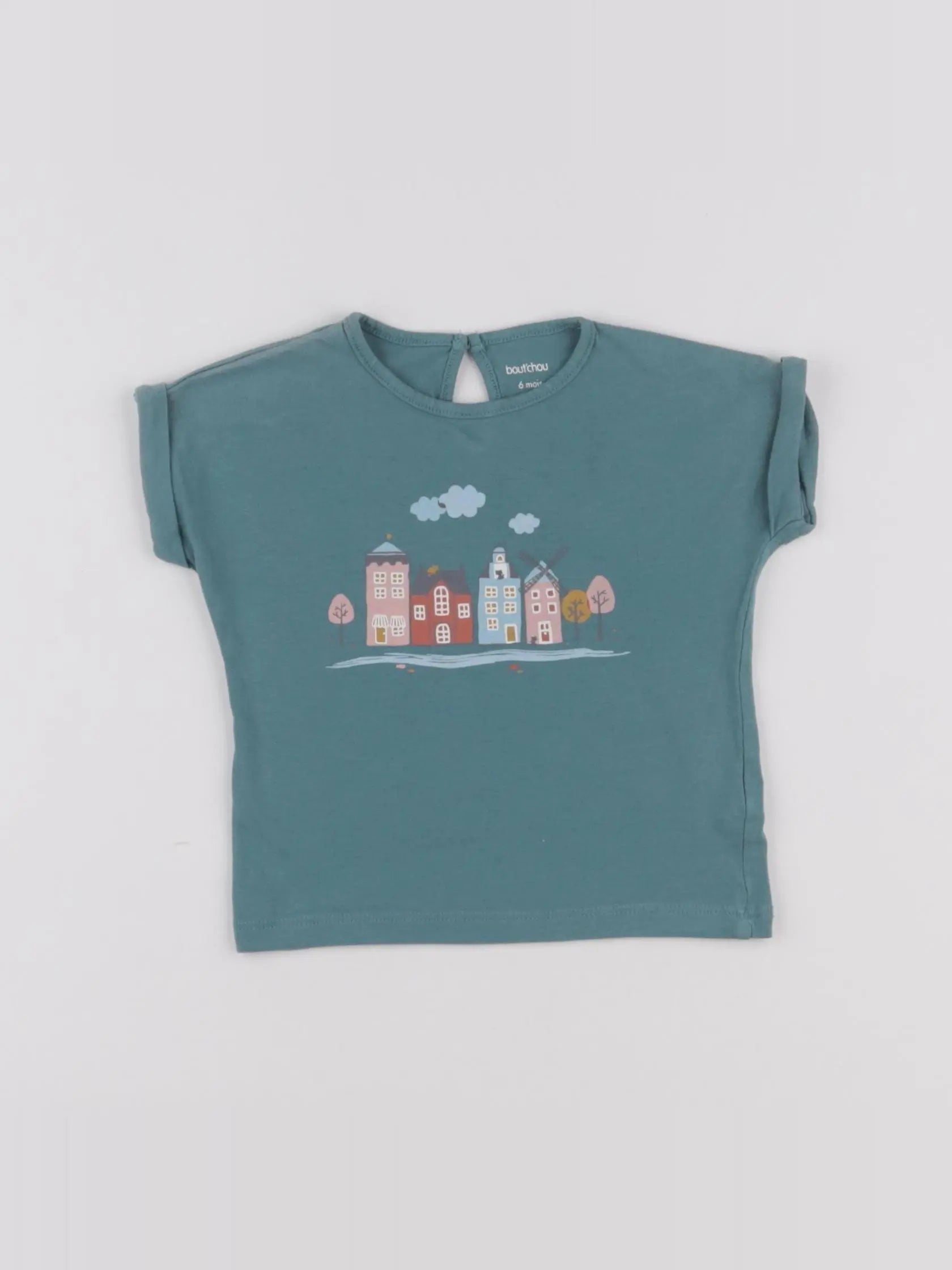 Boutchou - tee-shirt bleu - 6 mois