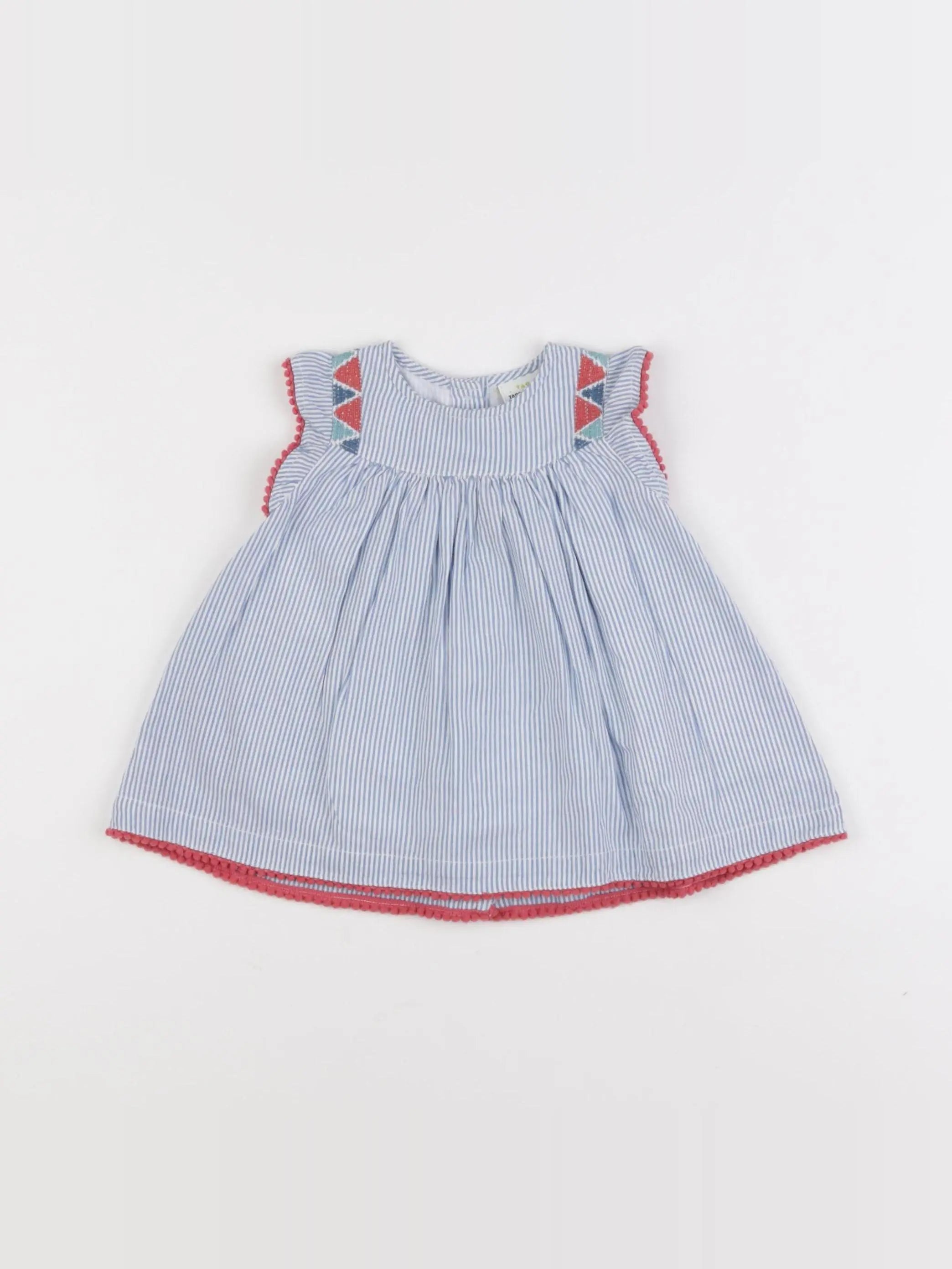 Tape à l'oeil - robe blanc, bleu - 3 mois