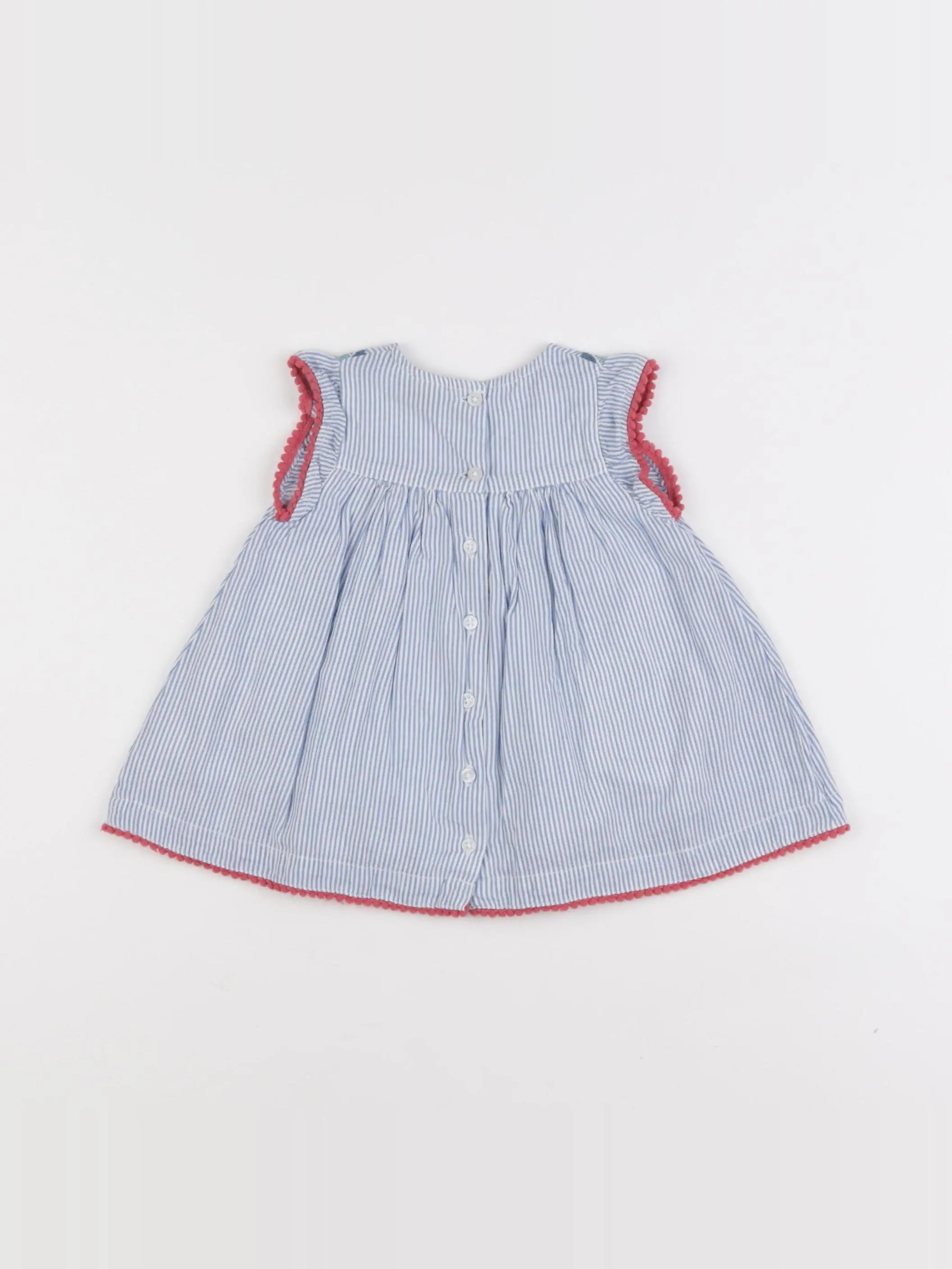 Tape à l'oeil - robe blanc, bleu - 3 mois