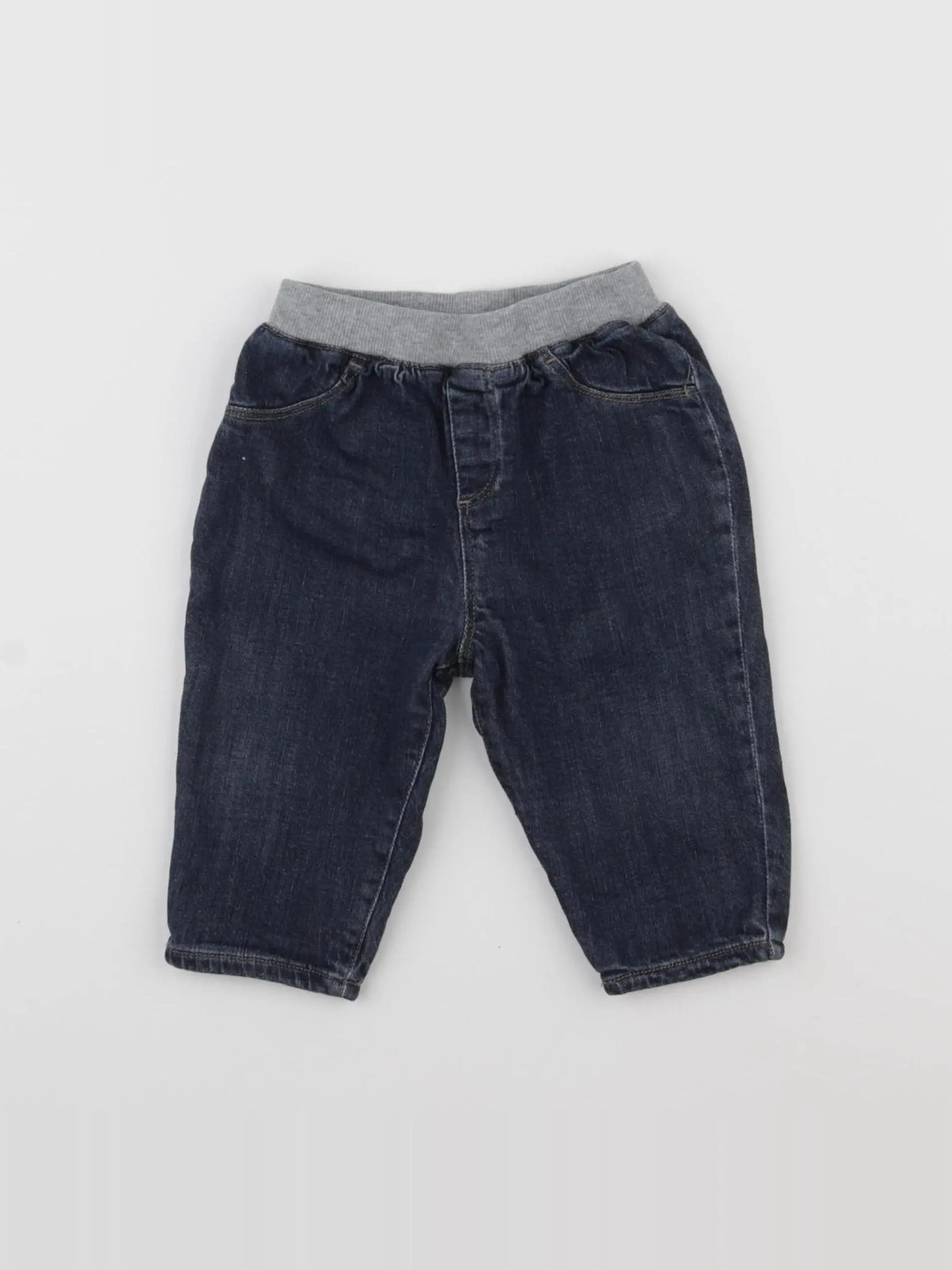 Petit Bateau - jean doublé bleu - 6 mois