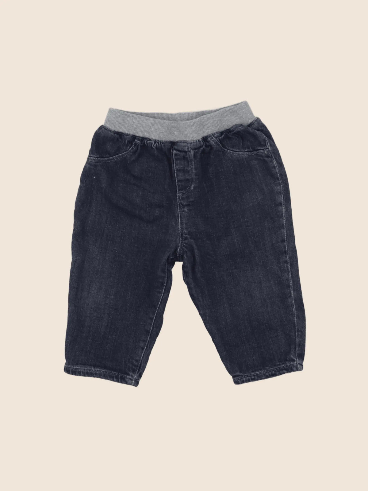 Petit Bateau - jean doublé bleu - 6 mois