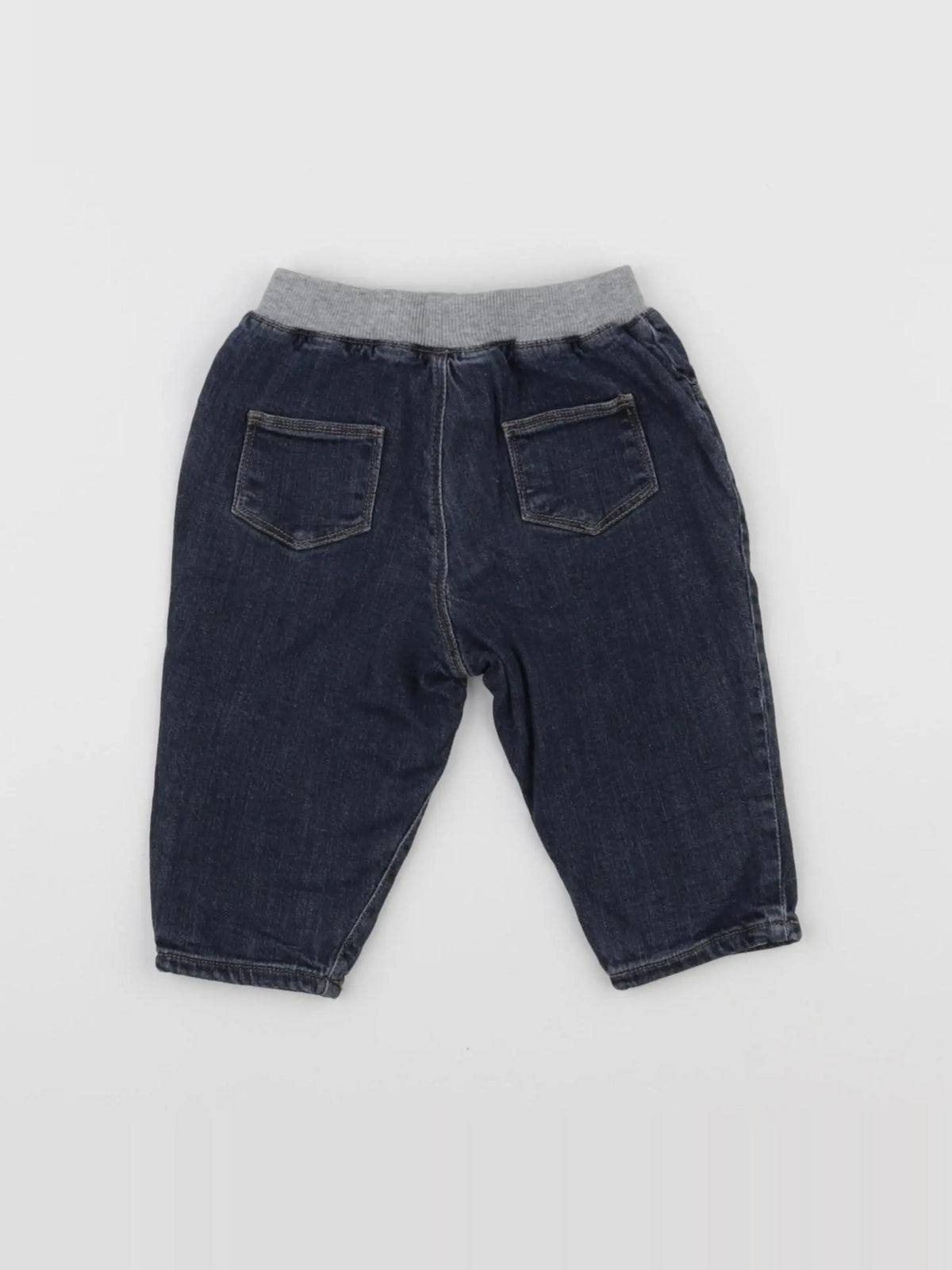 Petit Bateau - jean doublé bleu - 6 mois