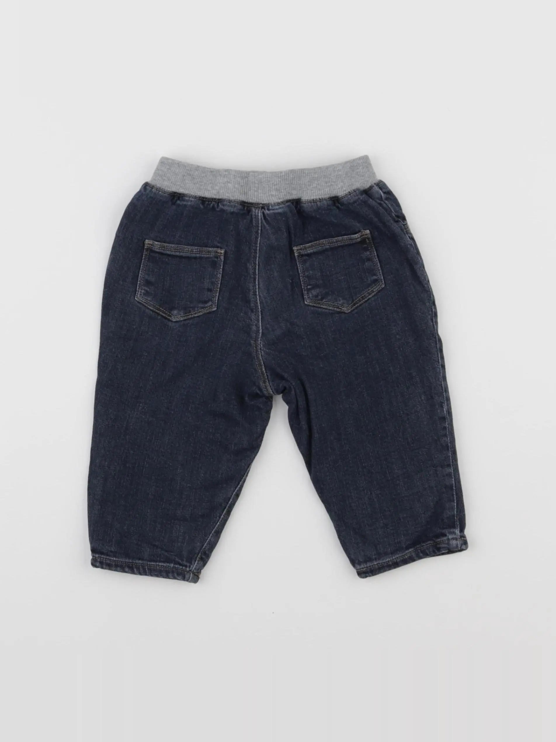 Petit Bateau - jean doublé bleu - 6 mois