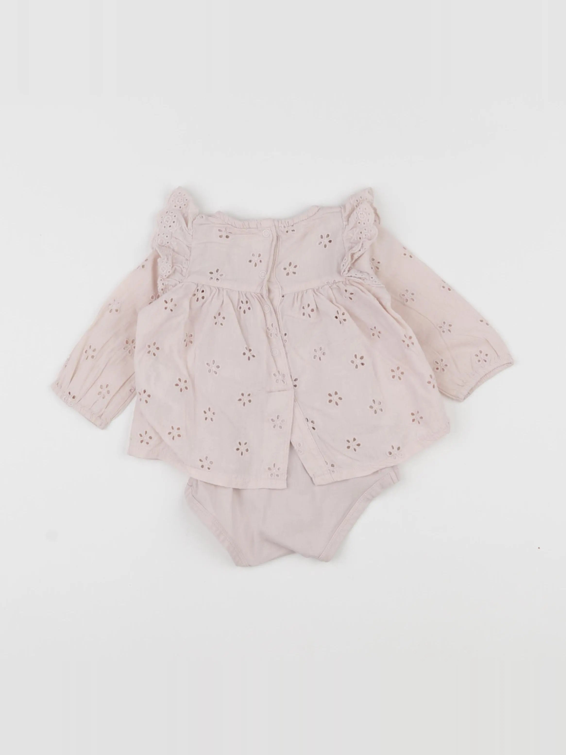 Vertbaudet - body blouse rose - 6 mois