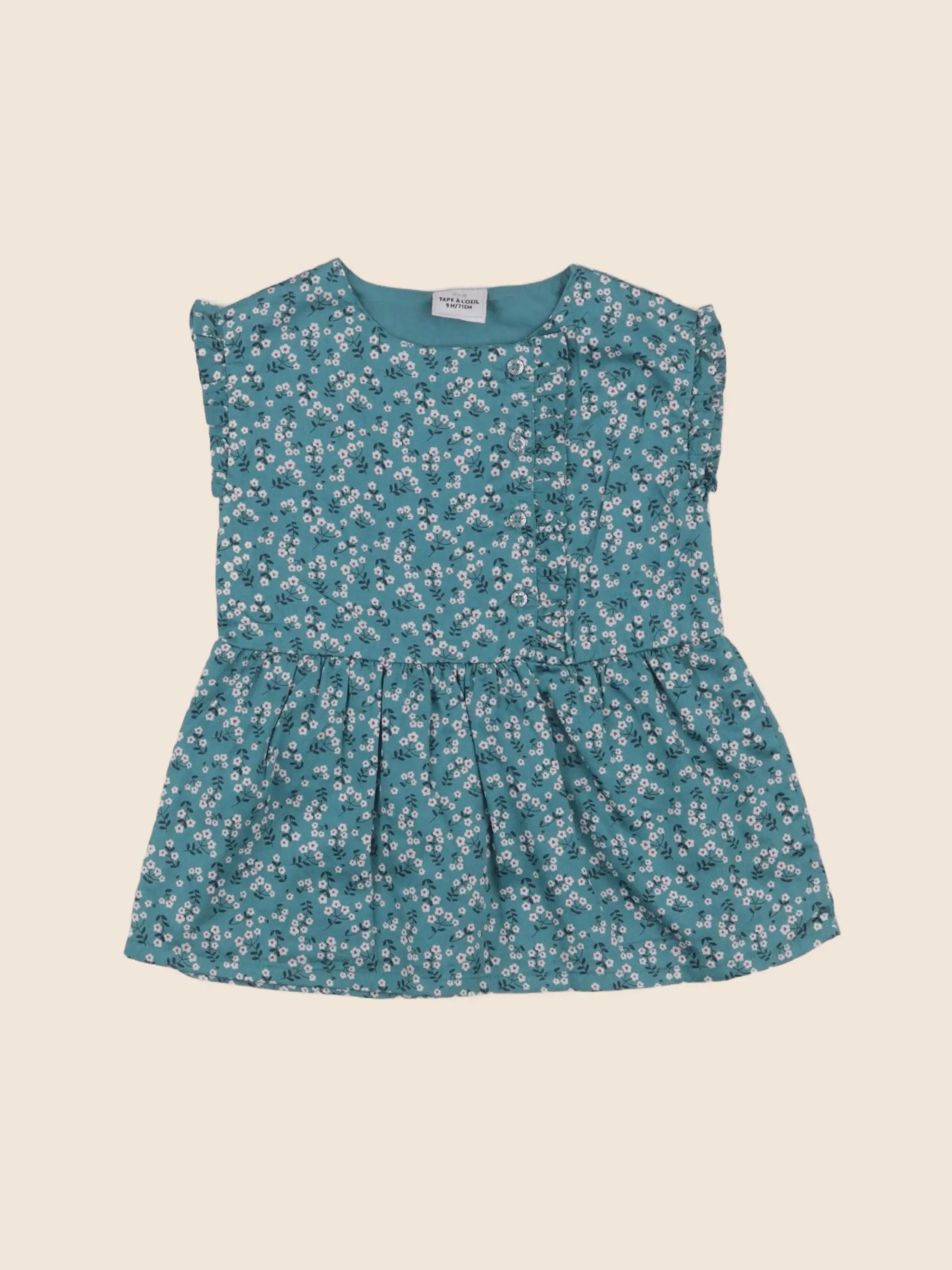 Tape à l'oeil - robe vert - 9 mois