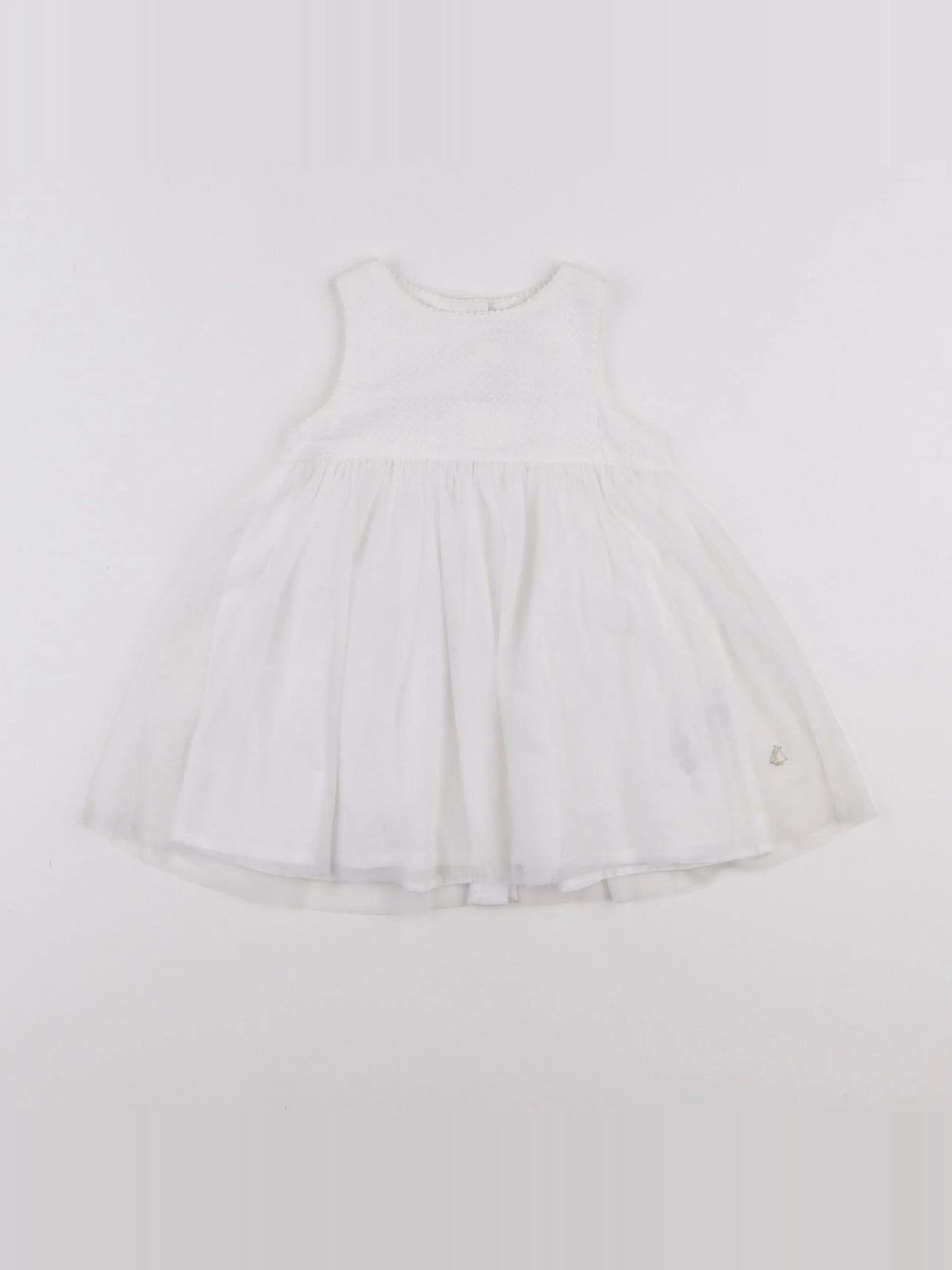 Petit Bateau - robe blanc - 12 mois