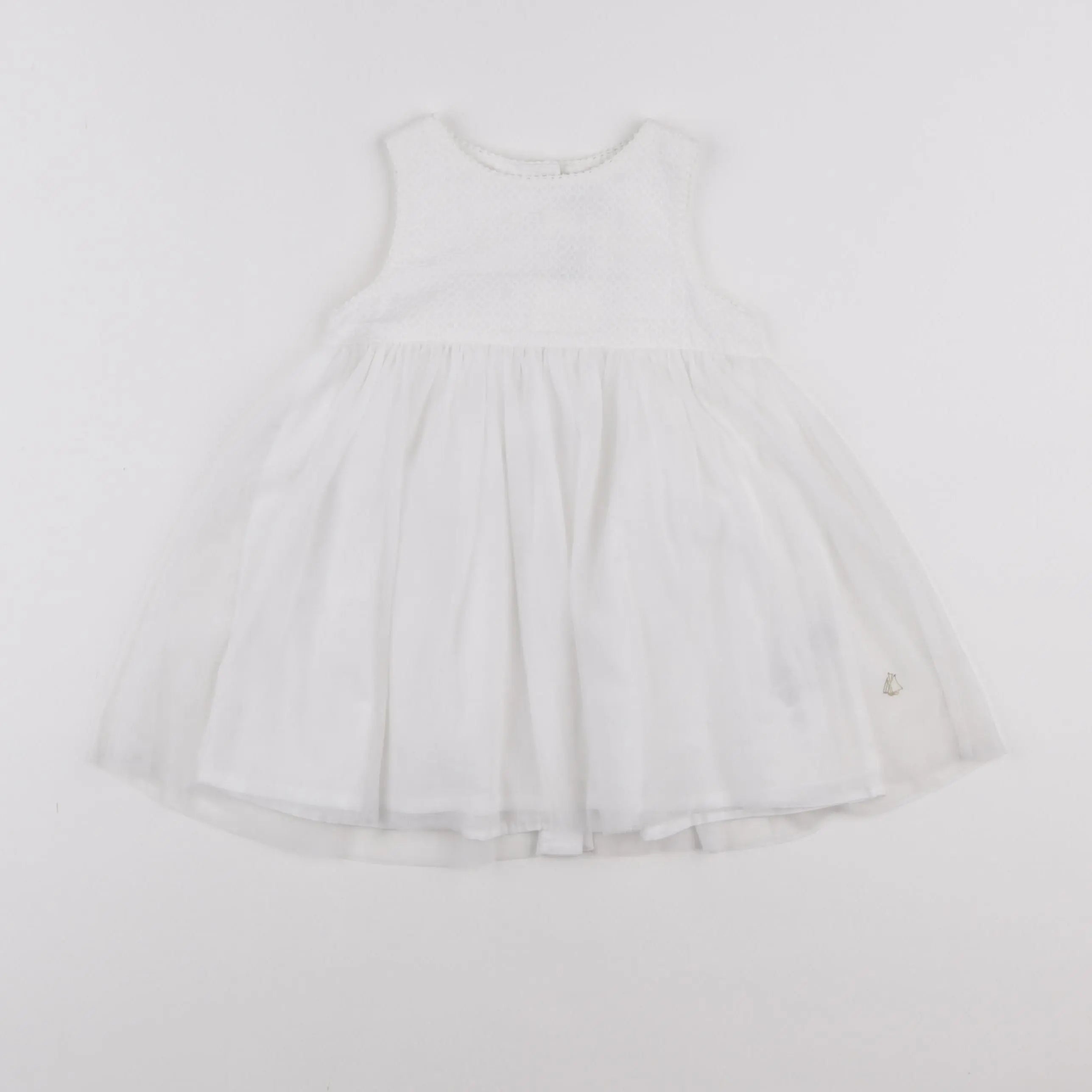 Petit Bateau - robe blanc - 12 mois